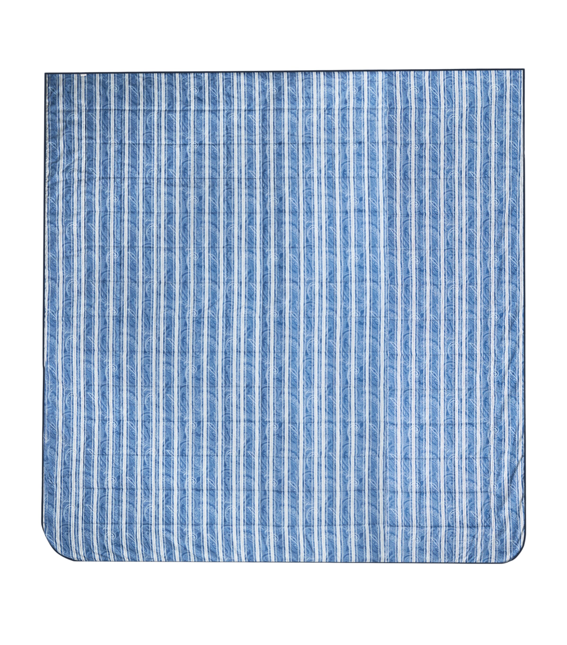 Etro Cotton Quilted Amalia Bedspread (270cm x 270cm) Print On Blue Base Image 4