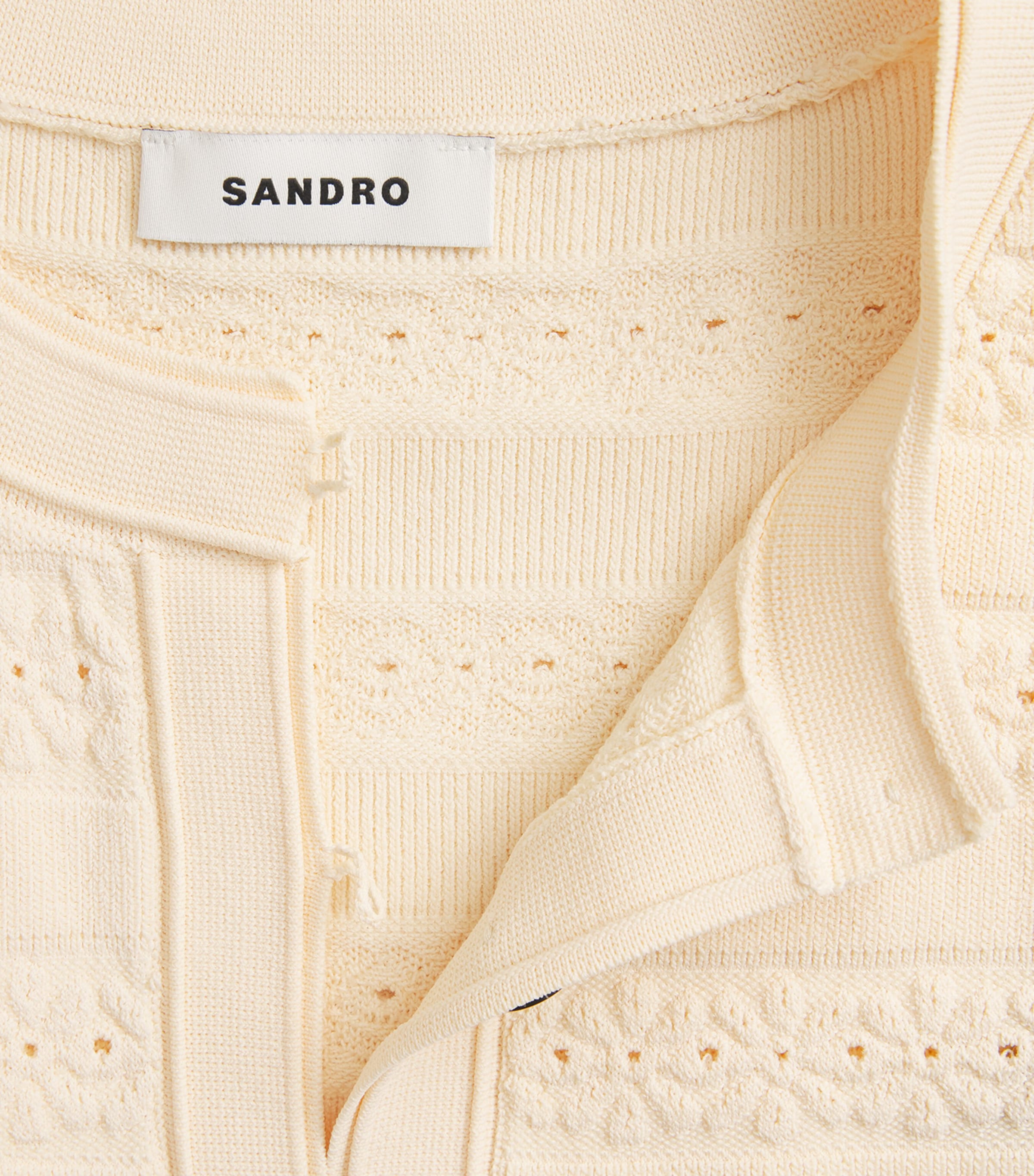 Sandro Paris Womens Knitted Button-Up Mini Dress Vanilla Image 6