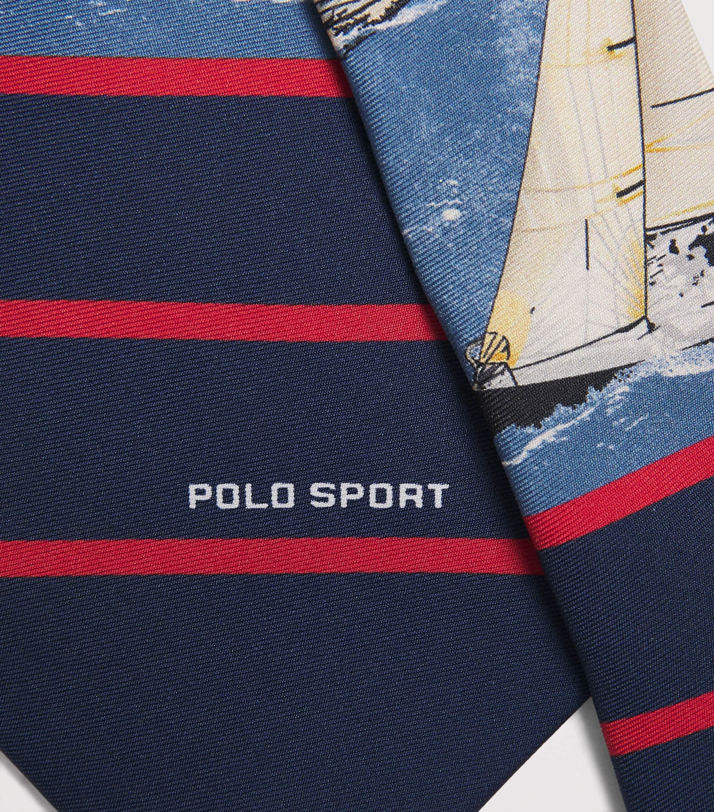 Polo Ralph Lauren Silk Stripe Sailboat Tie Navy Image 4