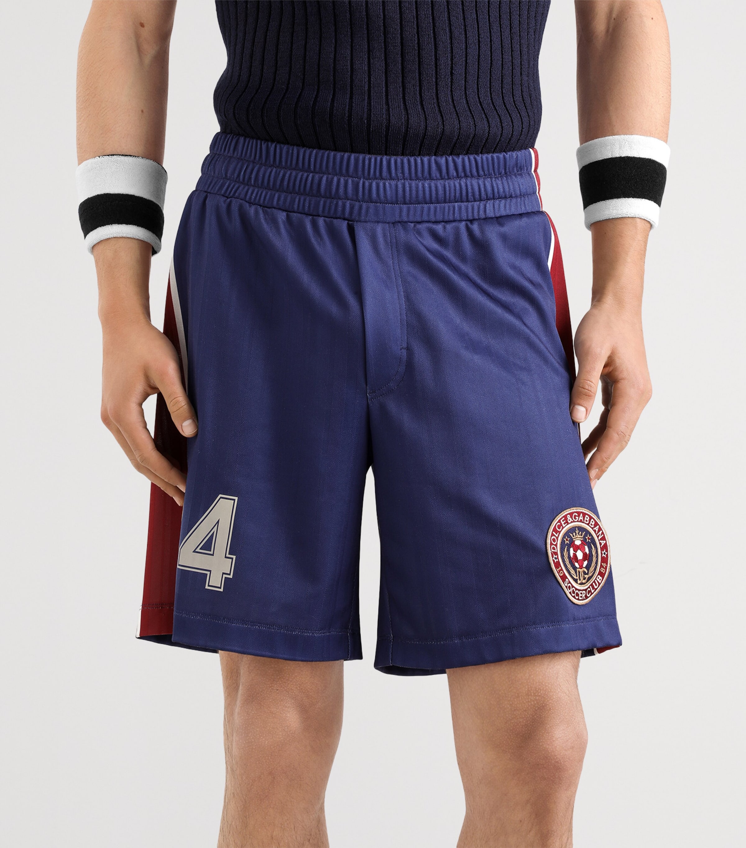 Dolce&Gabbana Mens Jersey Stripe Bermuda Shorts Dg Soccer Club Image 4