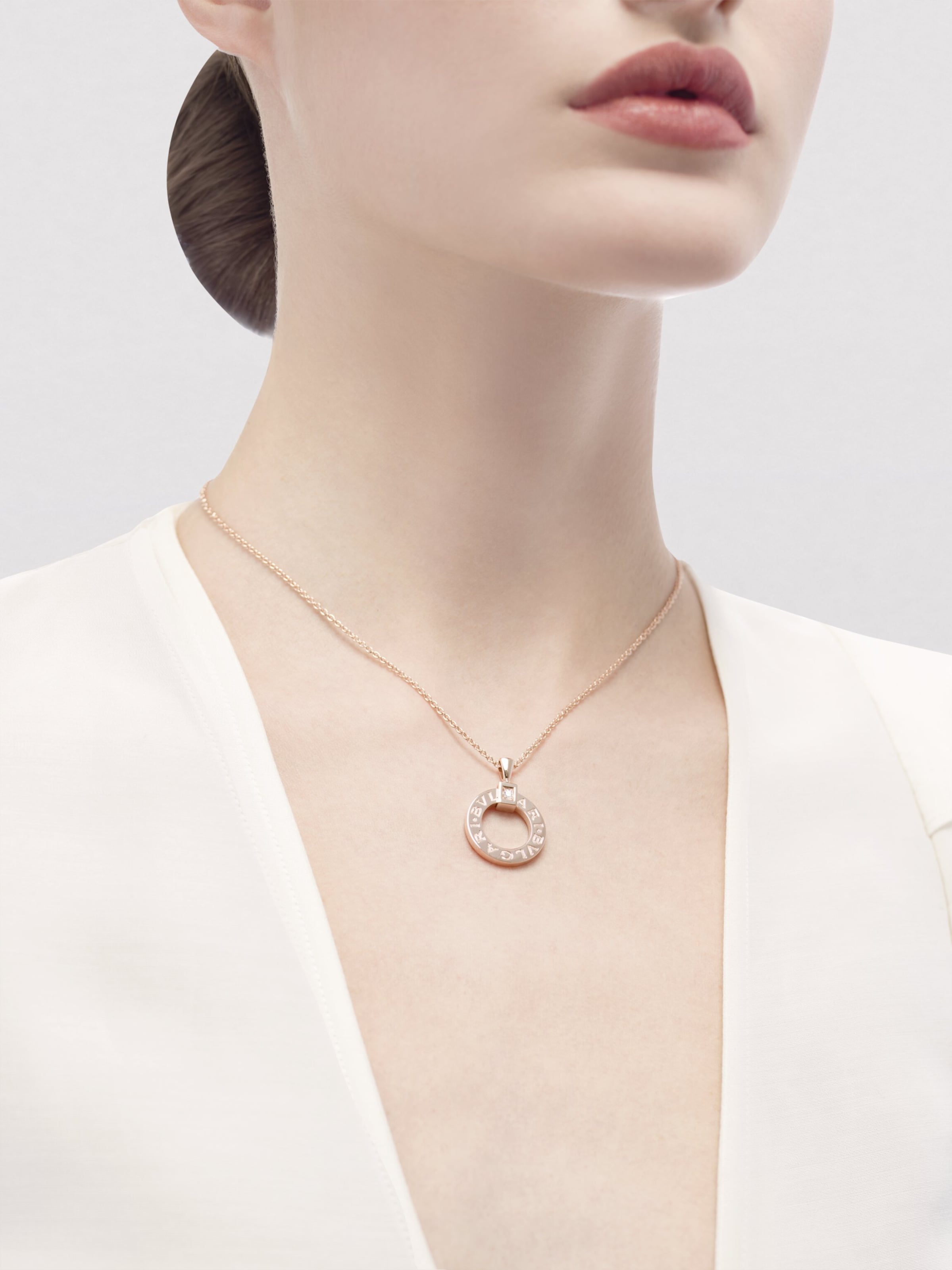 Rose Gold and Diamond BVLGARI BVLGARI Necklace PINK GOLD Image 2