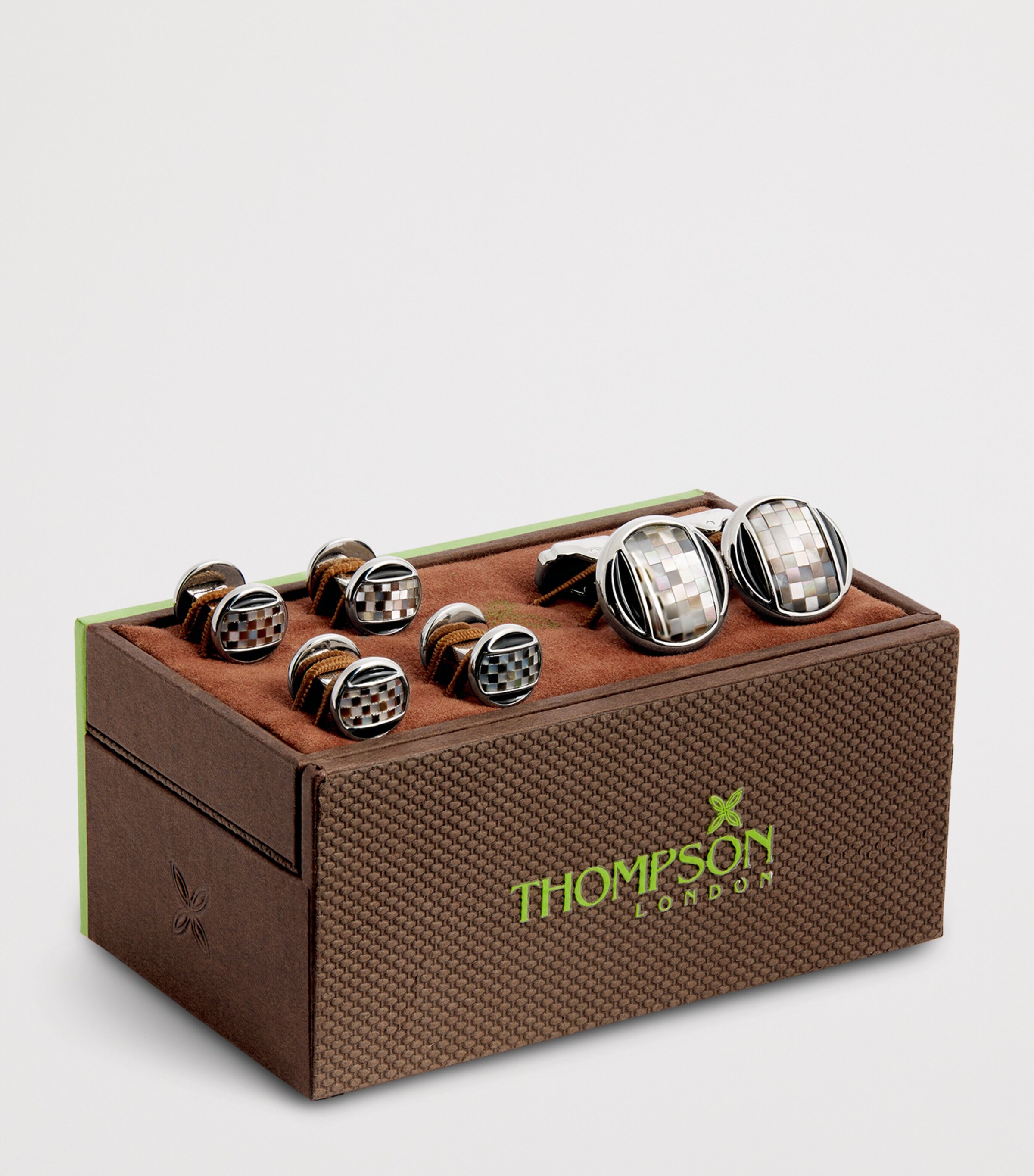 Thompson Mother-Of-Pearl Cufflinks And Studs Set BRONZE Image 3