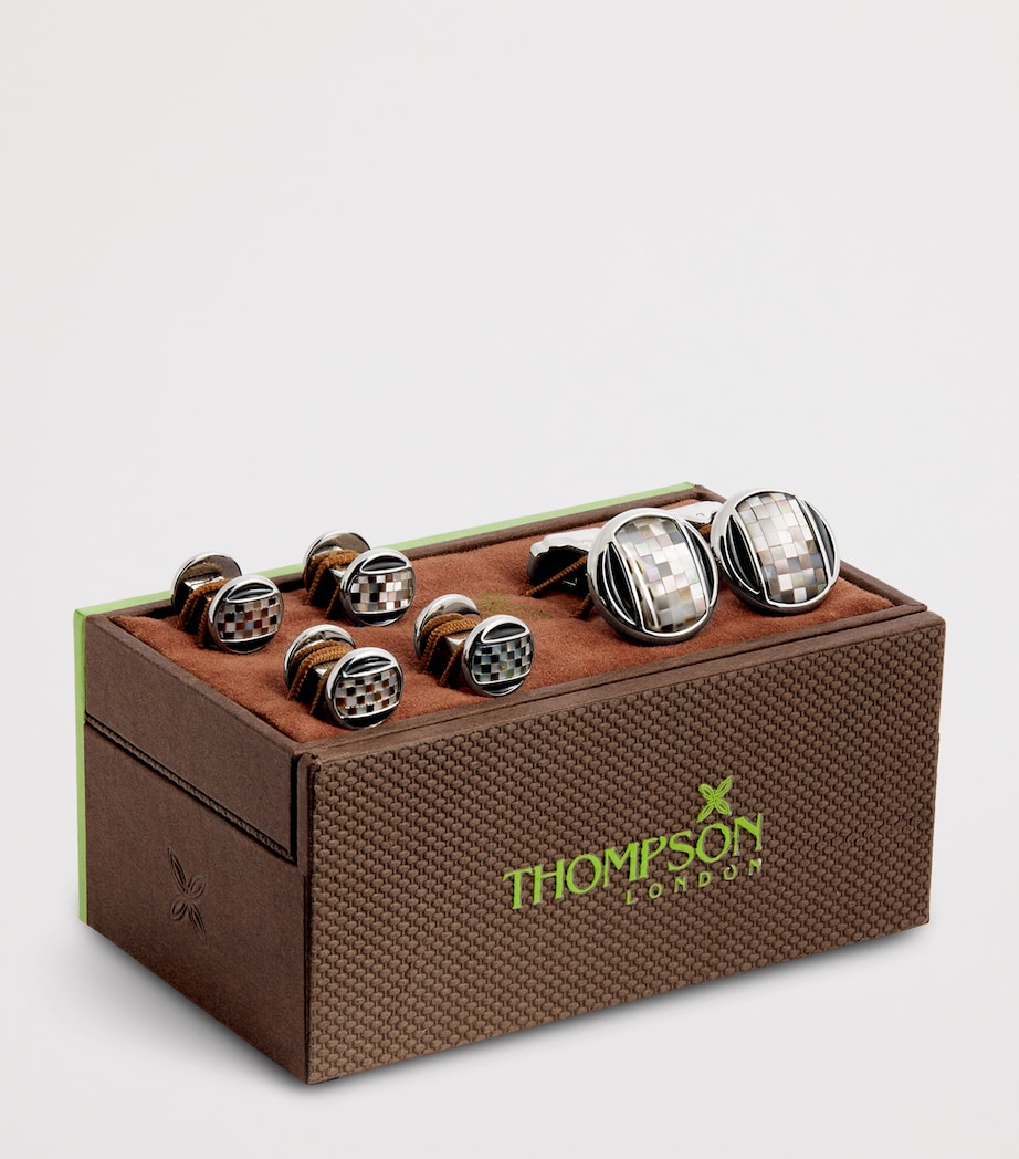 Thompson Mother-Of-Pearl Cufflinks And Studs Set BRONZE Image 3