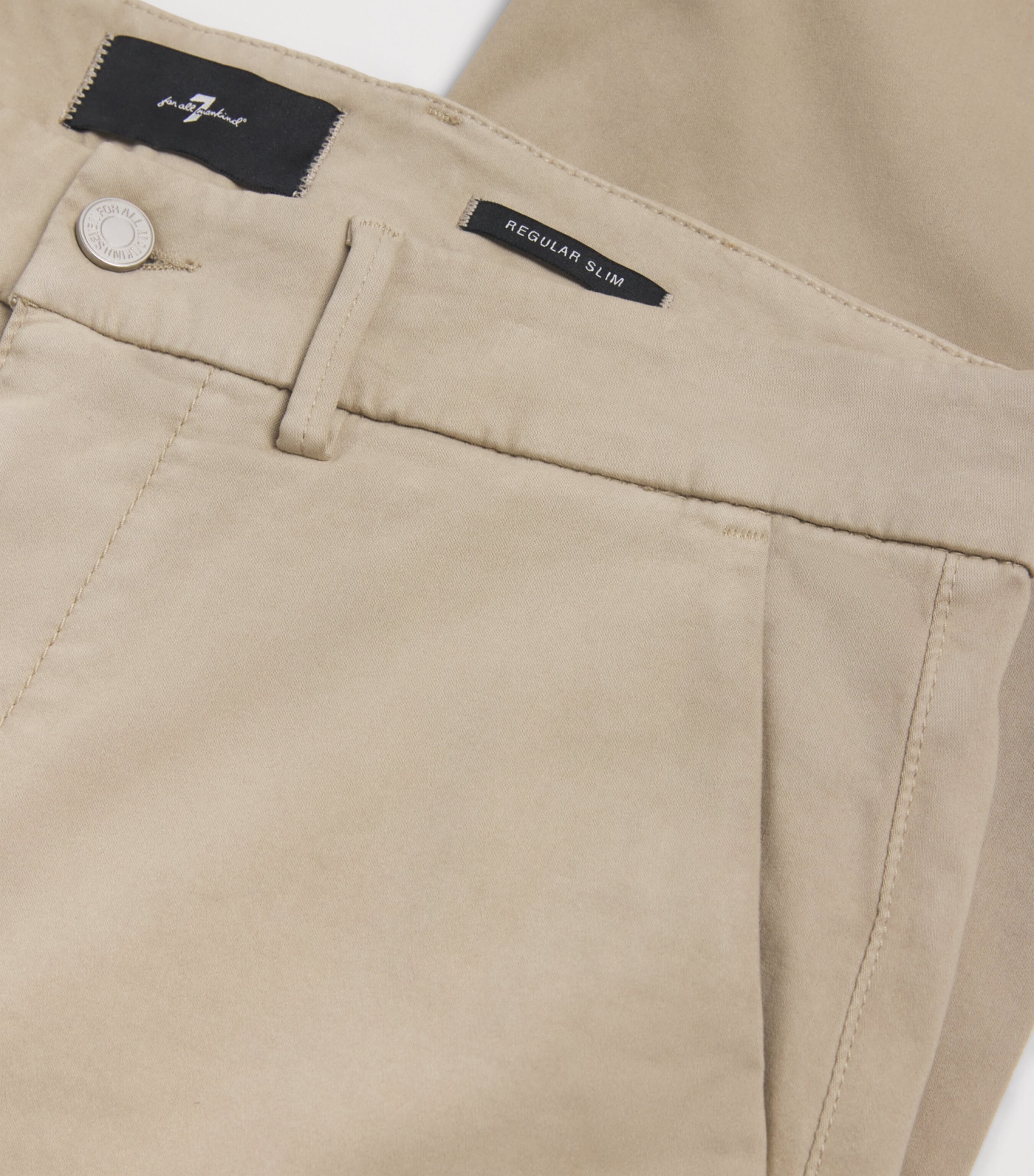7 For All Mankind Mens Performance Sateen Chinos Sateen Biscuit Image 6