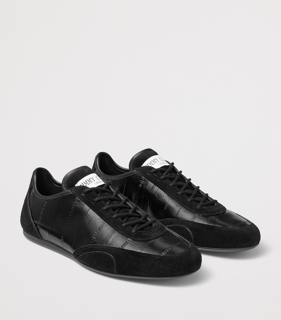 Jimmy Choo Sunny F Leather-Suede Sneakers V Black Image 2