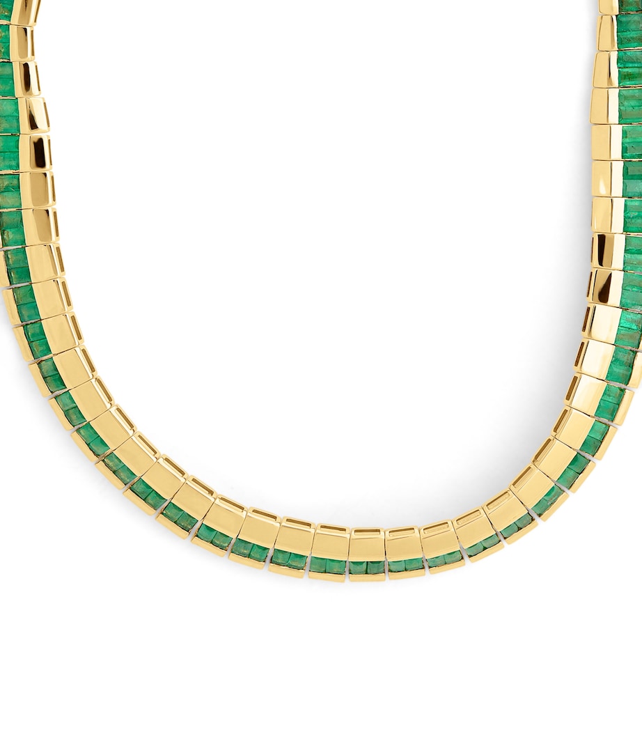Yellow Gold and Emerald Baguette Choker YELLOW GOLD Image 3