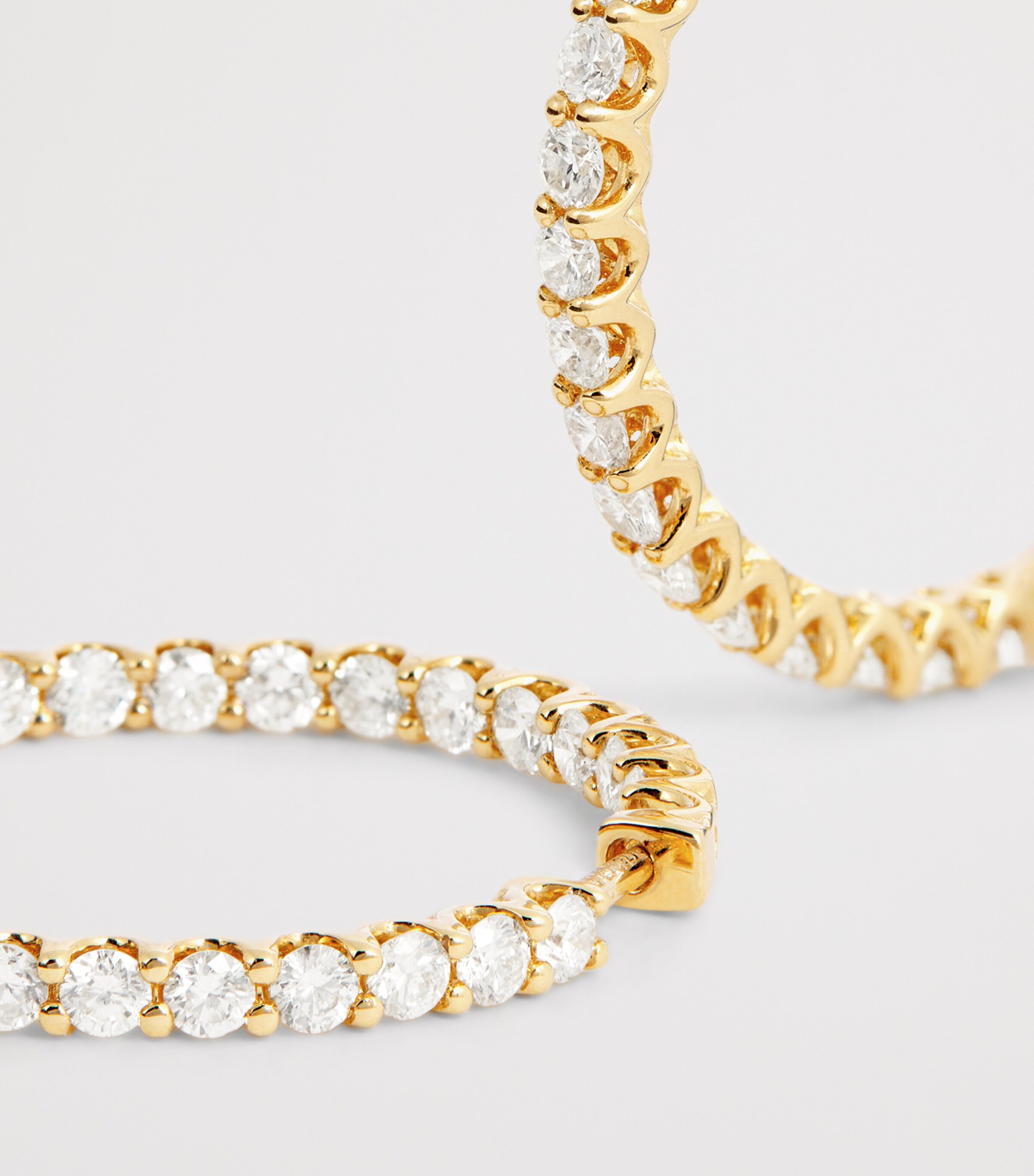 Yellow Gold and Diamond Hoop Earrings (2.00ct) YELLOW GOLD Image 5