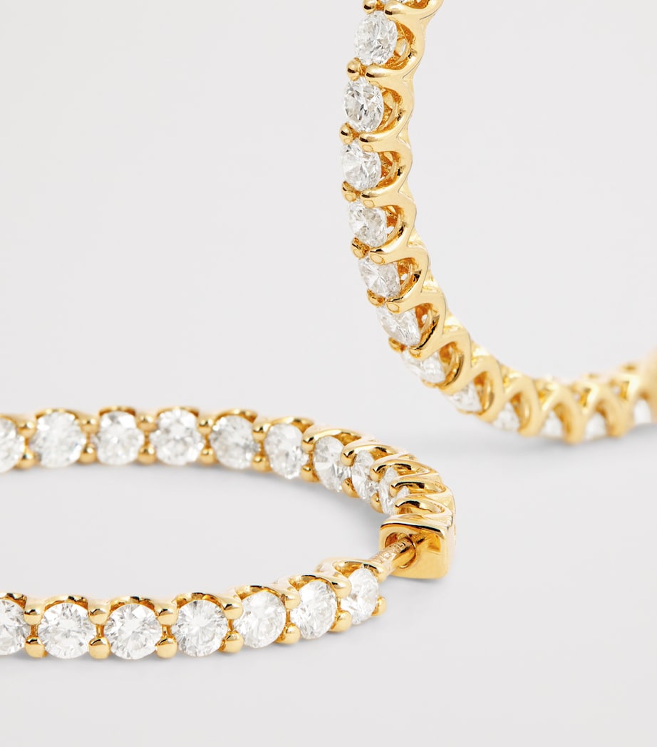 Yellow Gold and Diamond Hoop Earrings (2.00ct) YELLOW GOLD Image 5