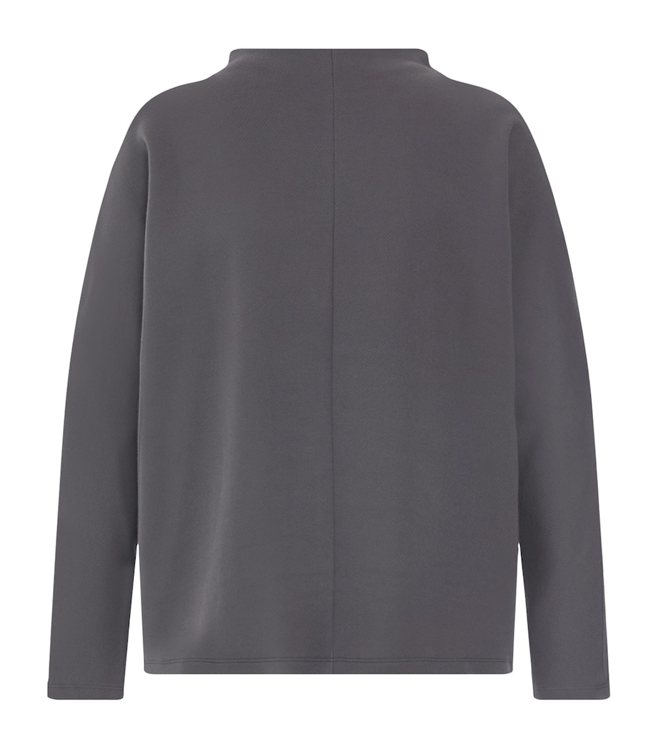 Hanro Womens High-Neck Sweatshirt Dark Sesame Image 3