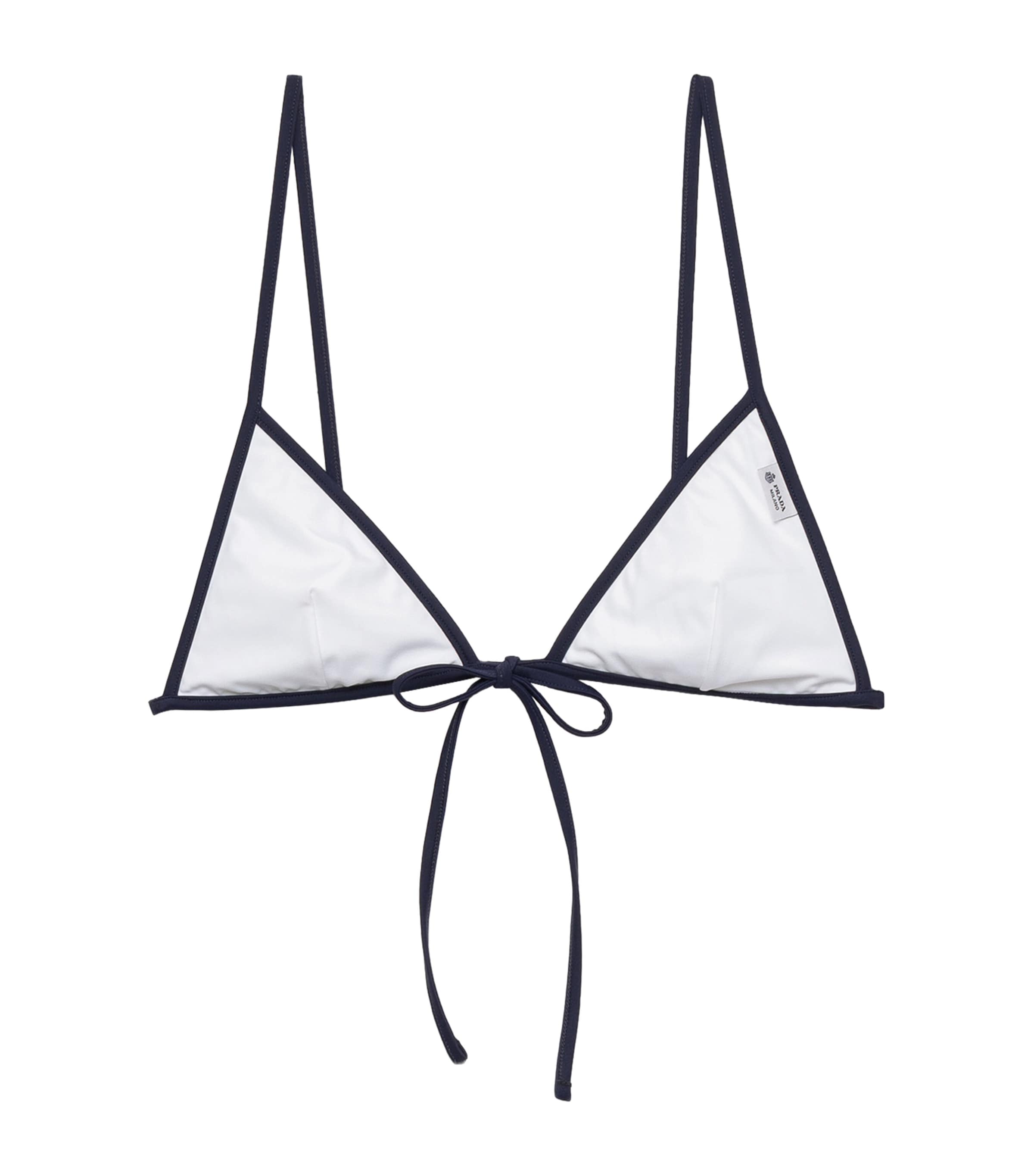 Prada Womens Jersey Triangle Bikini Top White Image 1