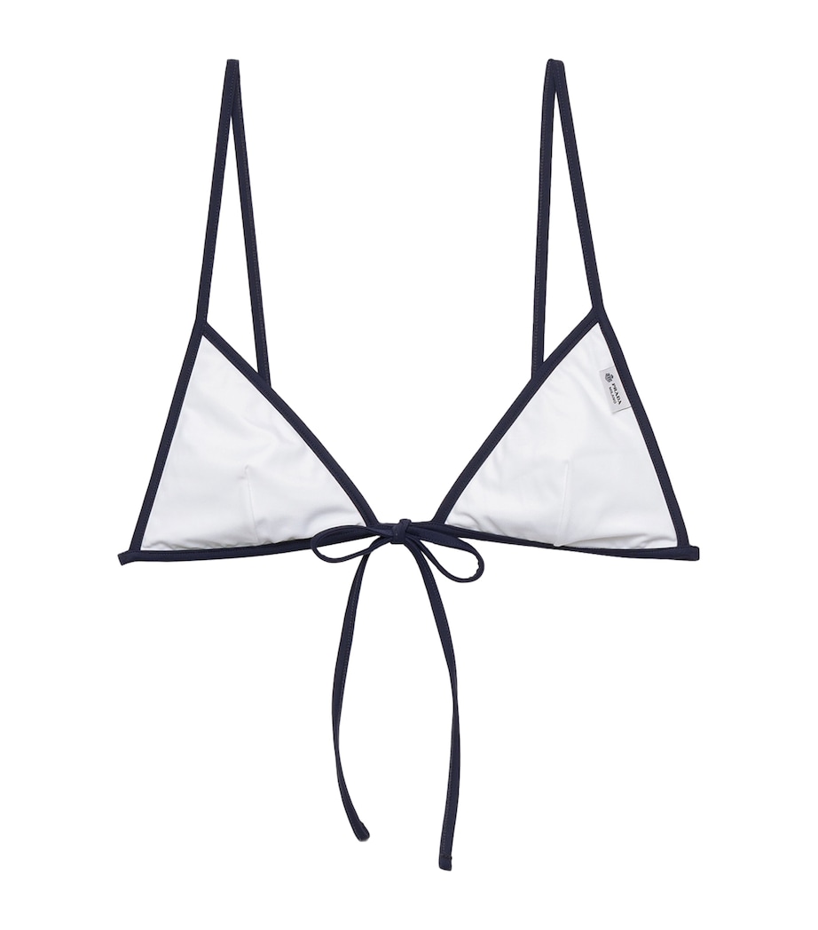 Prada Womens Jersey Triangle Bikini Top White Image 1
