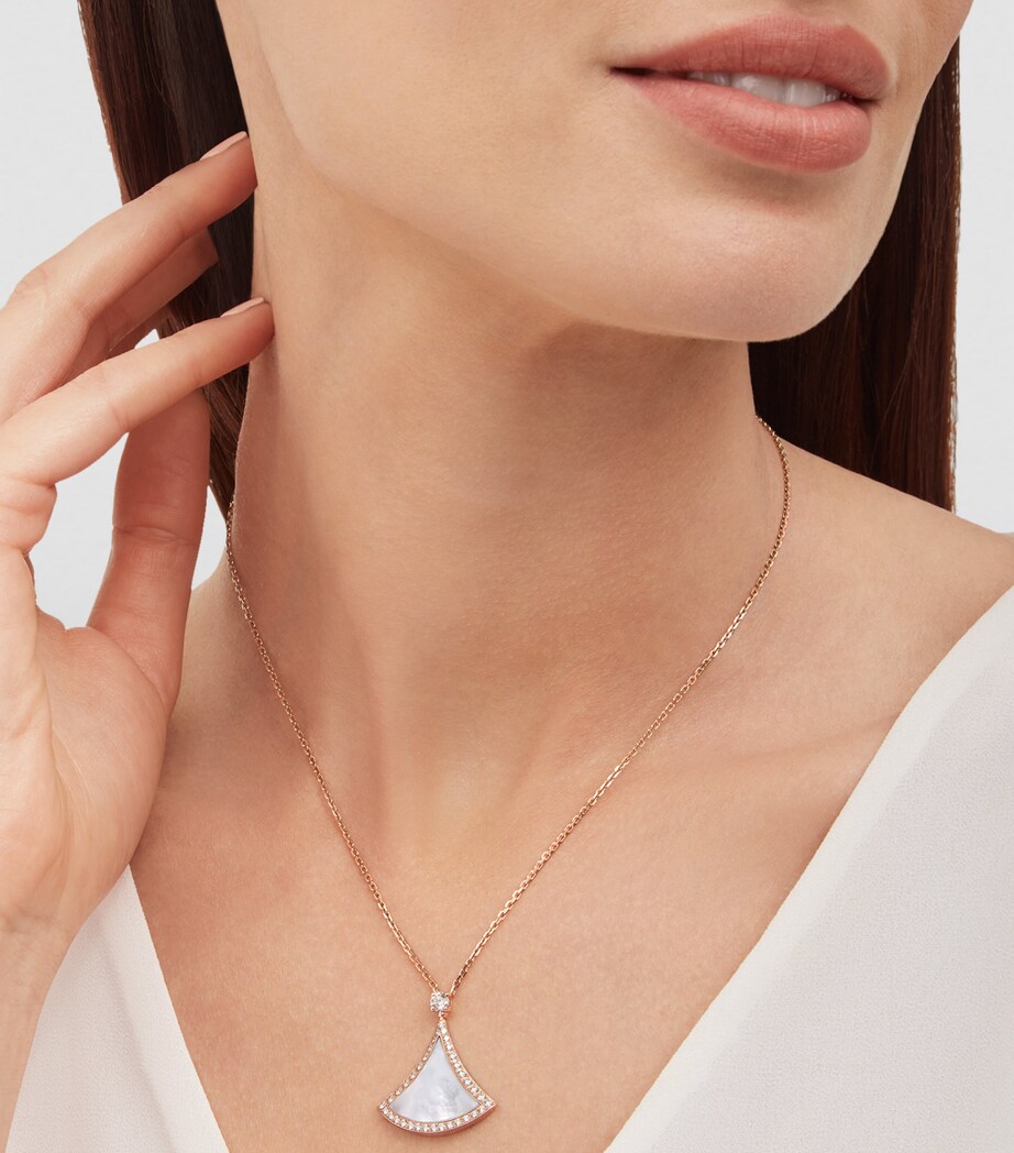 Rose Gold, Mother-of-Pearl and Diamond Divas' Dream Necklace PINK GOLD Image 6