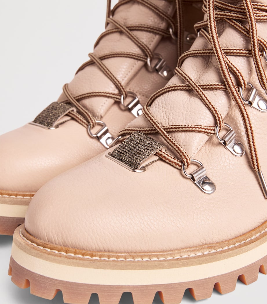 Leather Lace-Up Boots SABBIA Image 7