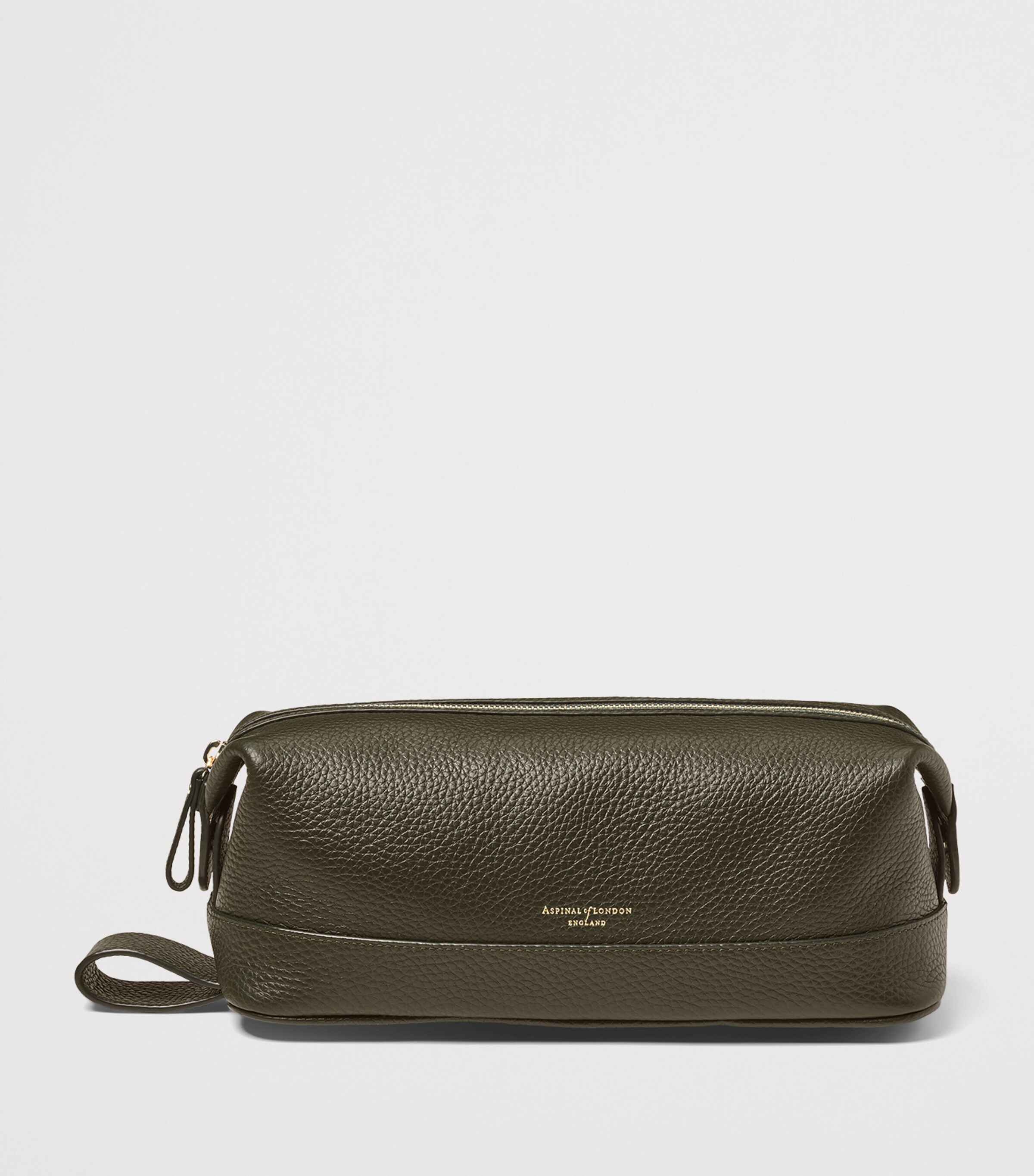 Aspinal Of London Leather Wash Bag Evergreen Image 2