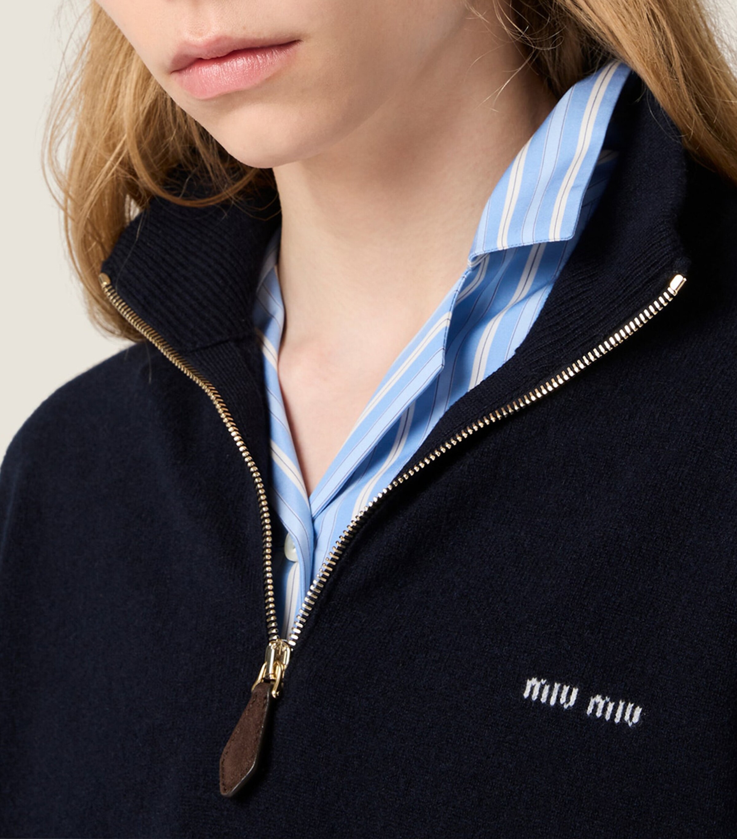 Cashmere Half Zip Sweater F0008 Image 4