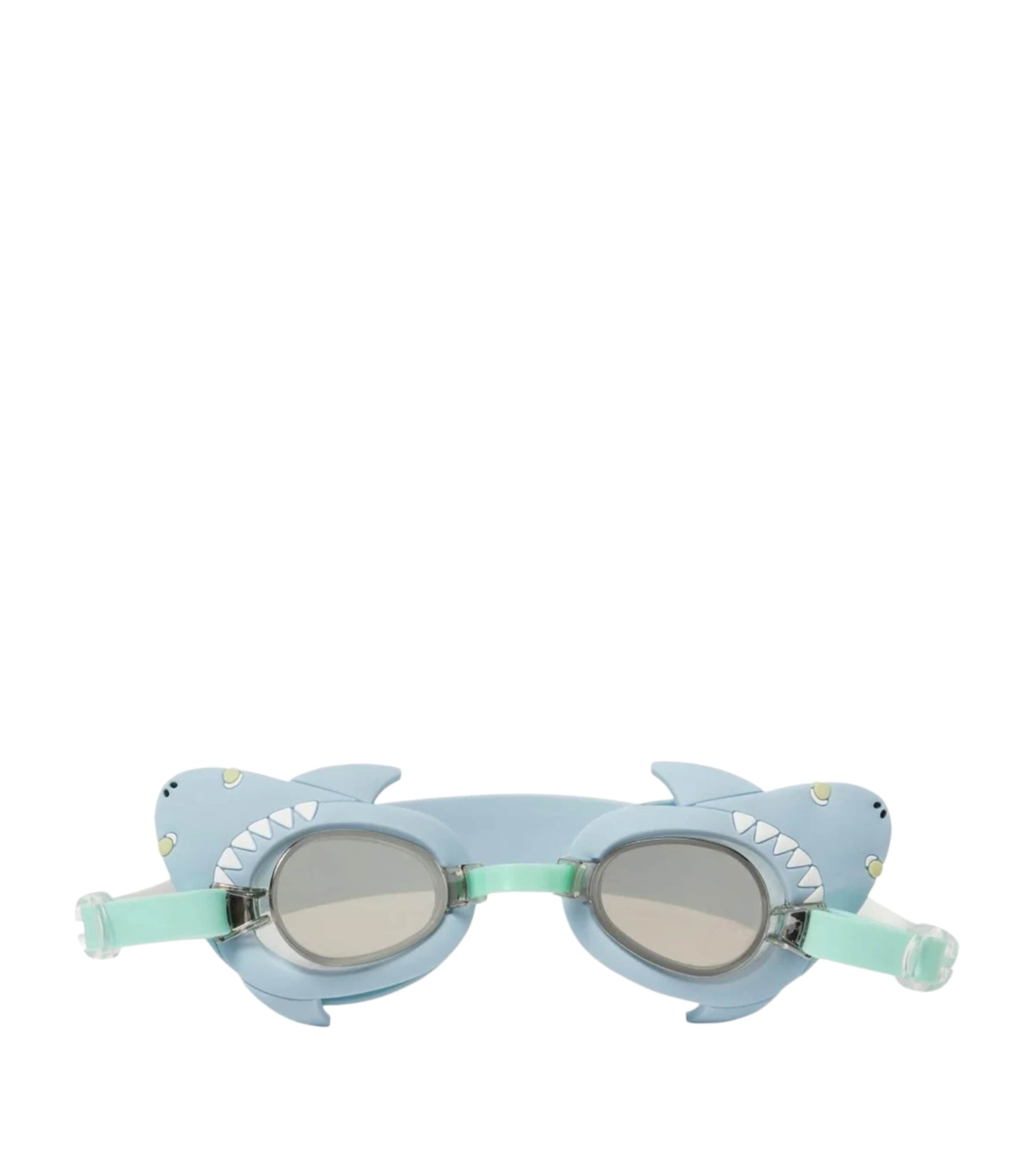 Sunnylife Kids Salty the Shark Swim Goggles Aqua Image 1
