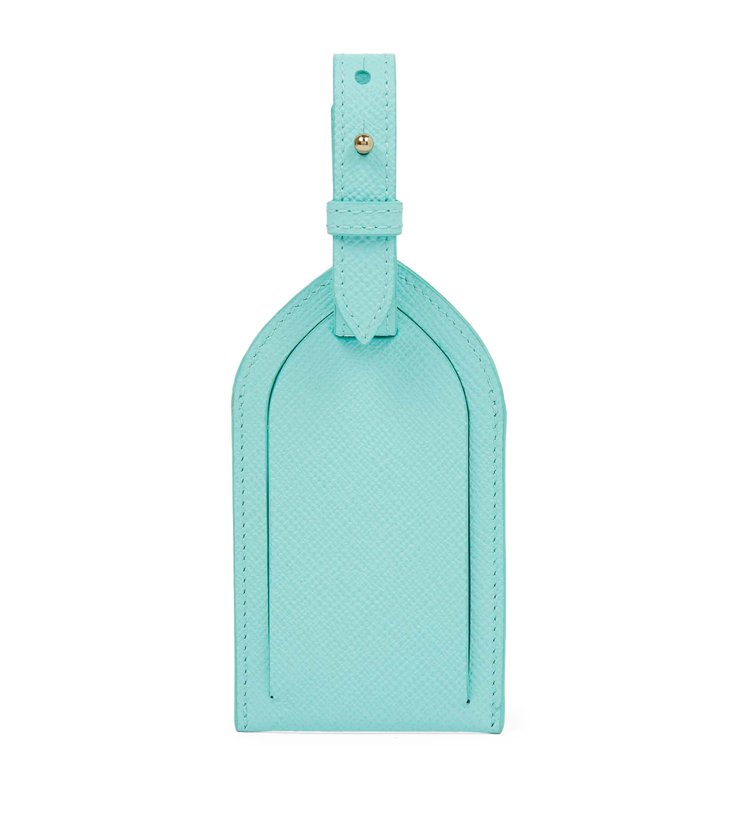 Panama Leather Luggage Tag BRIGHT AQUA Image 1