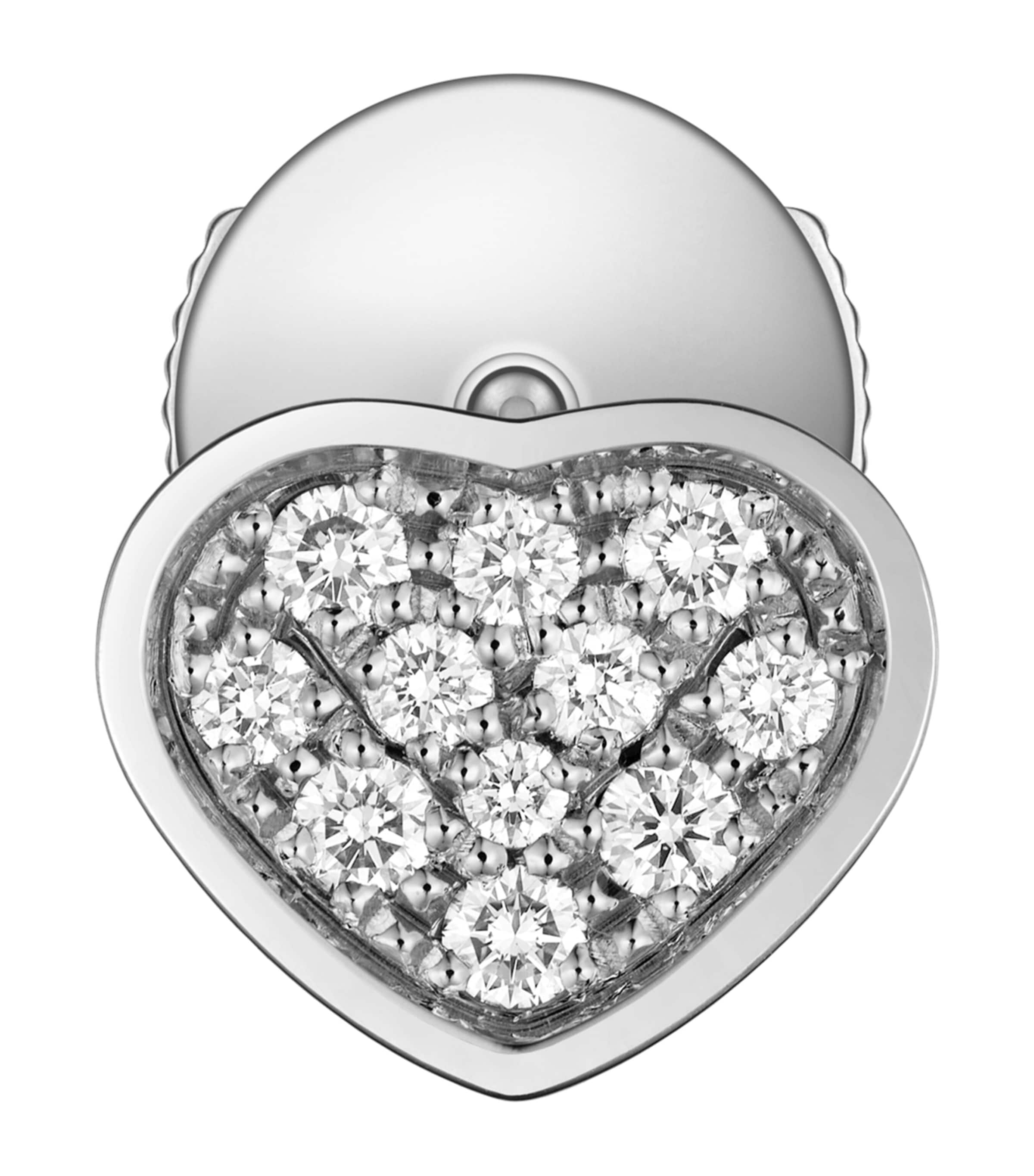 White Gold and Diamond My Happy Hearts Single Earring 18K WHITE GOLD Image 3