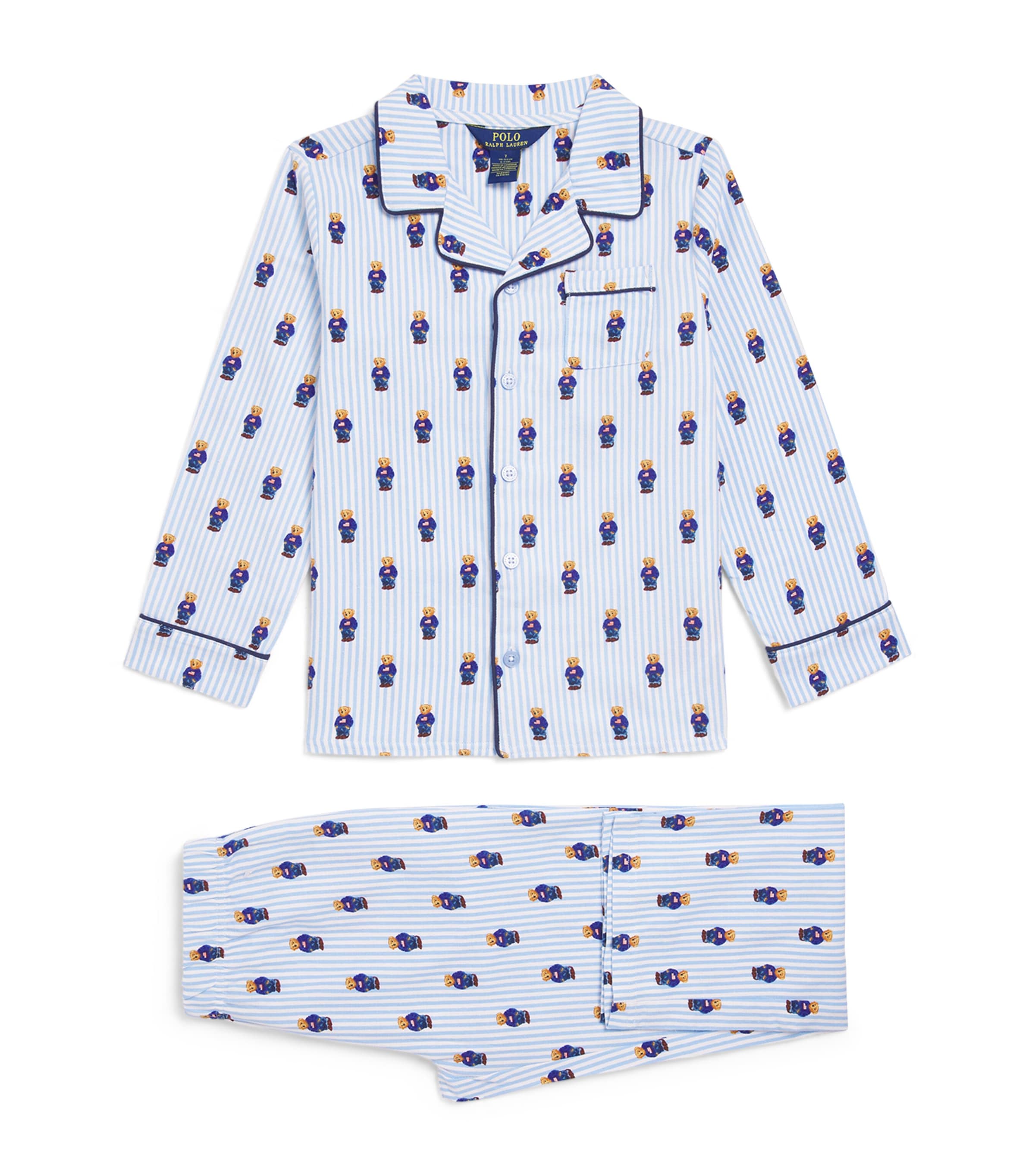 Ralph Lauren Kids Polo Bear Pyjama Set (3-7 Years) White/elite Blue