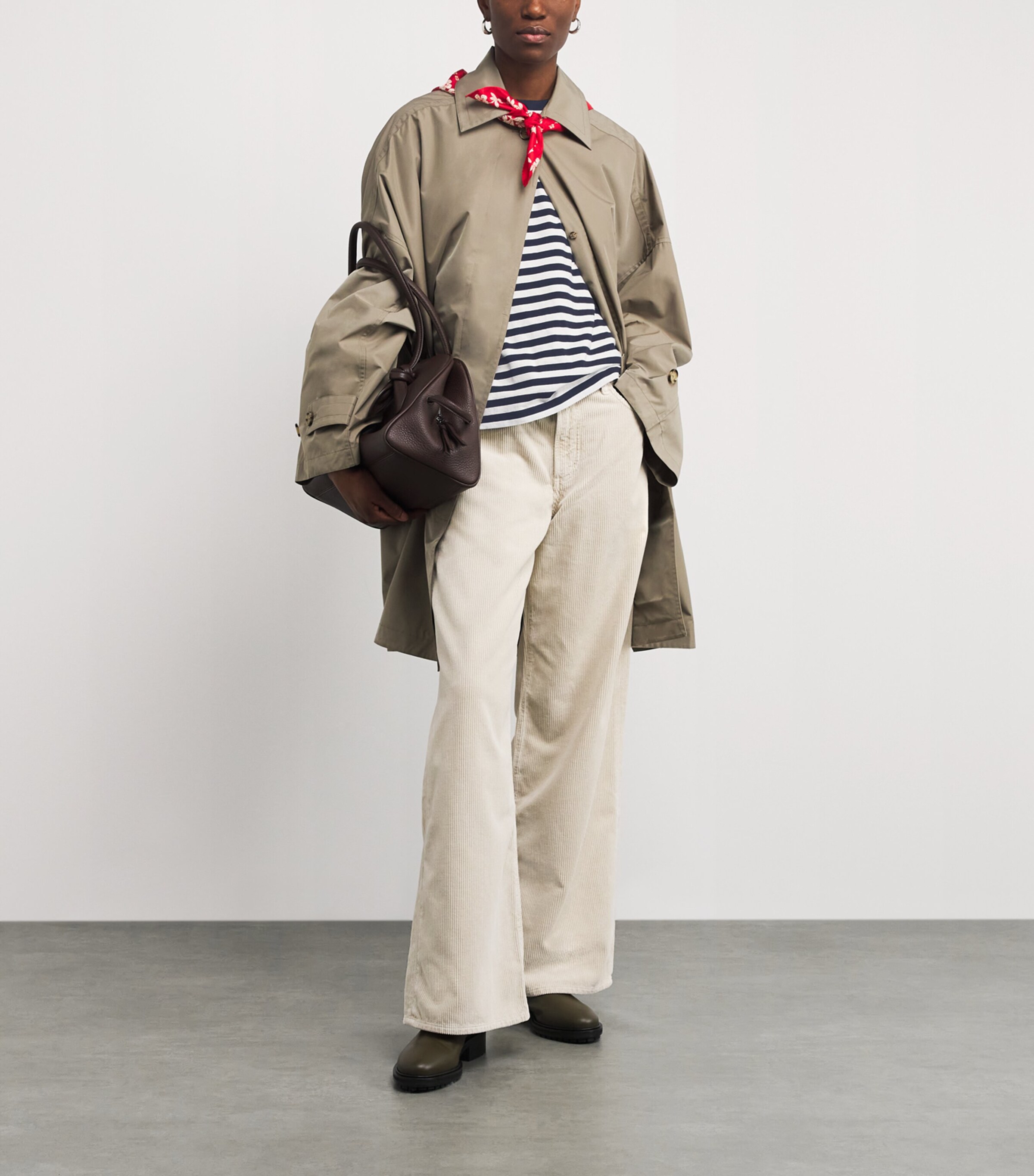 Cotton Stripe Ferryside T-Shirt NAVY Image 2