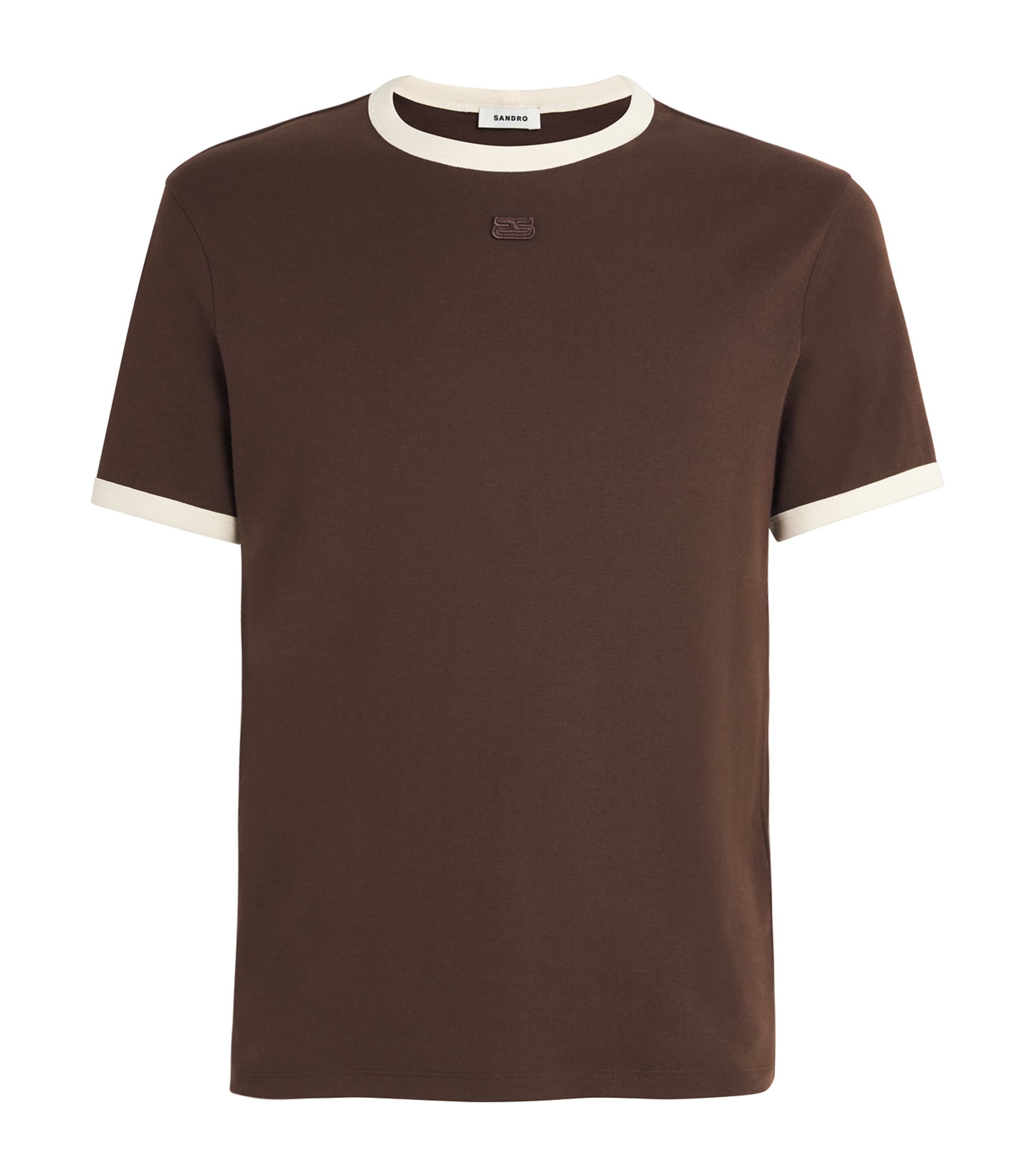 Sandro Cotton Logo T-shirt In Brown