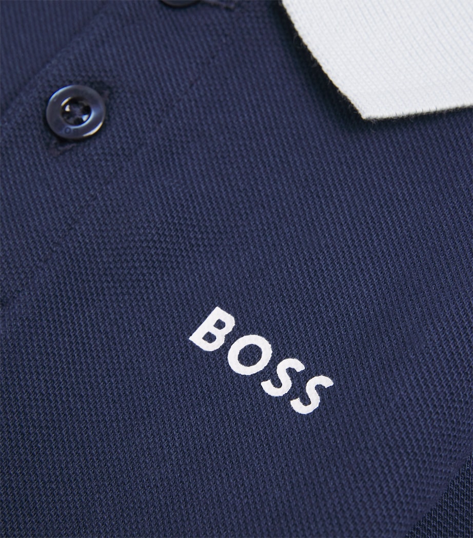 Cotton Piqué Logo Polo Shirt (3-36 Months) NAVY Image 4