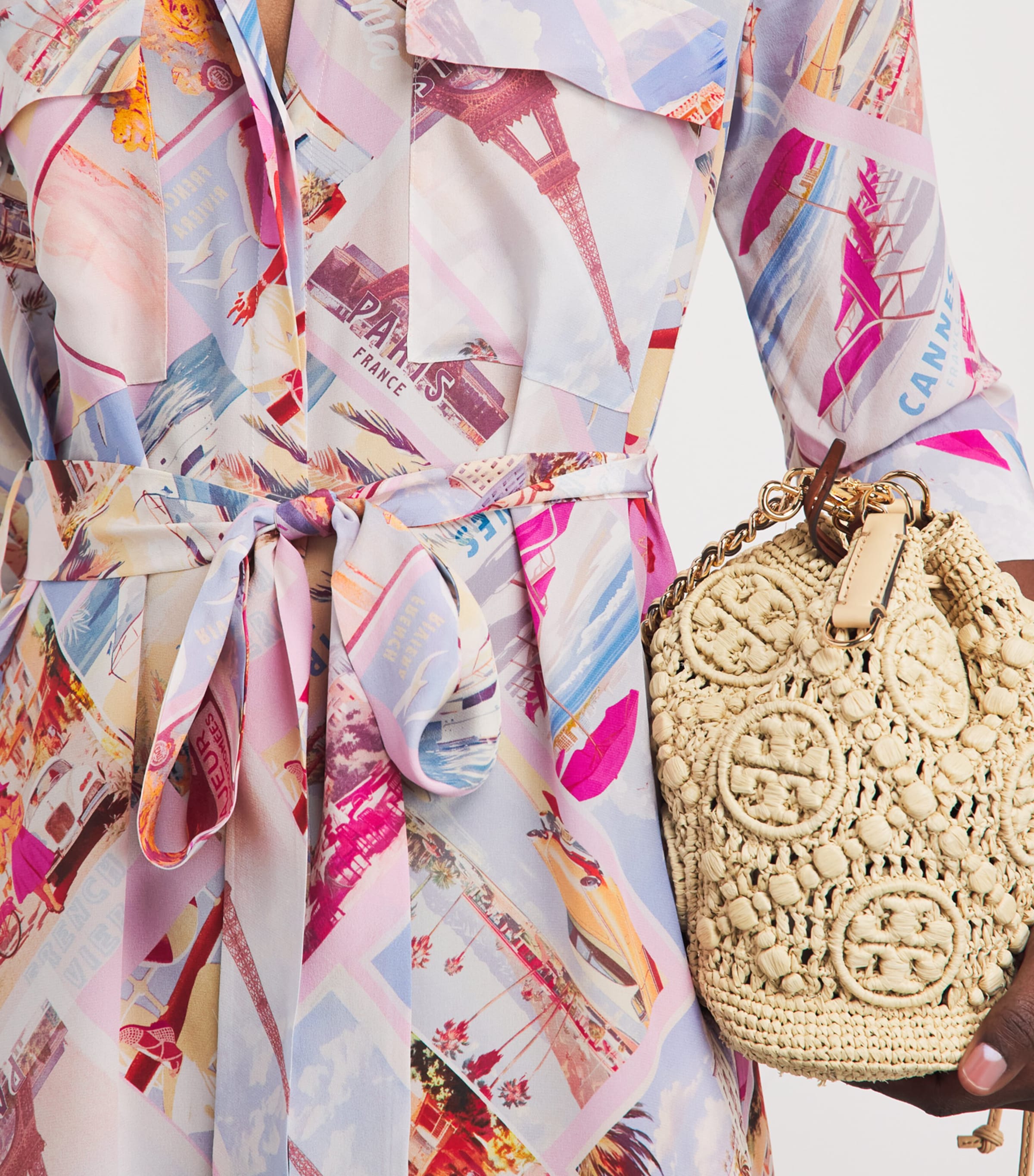 L'Agence Womens Silk Printed Cameron Maxi Shirt Dress Pink Mlt Pstcrd Prnt Image 5