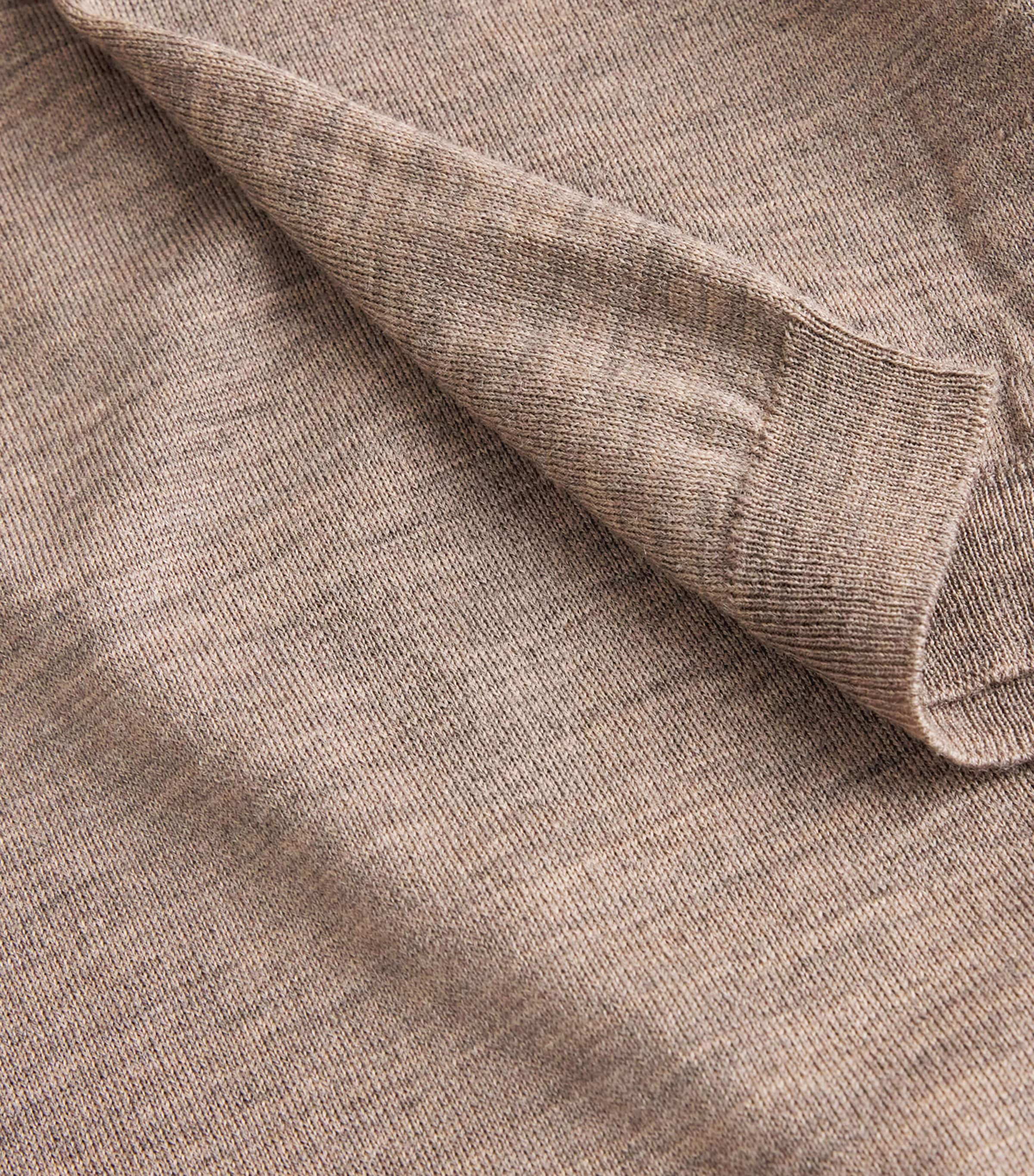 Merino Wool Payton Polo Shirt MUSHROOM Image 5