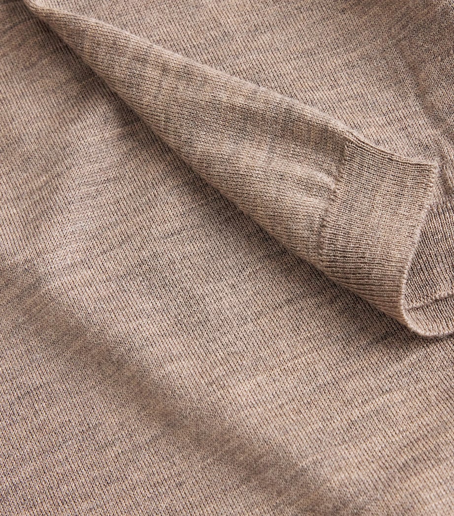 Merino Wool Payton Polo Shirt MUSHROOM Image 5
