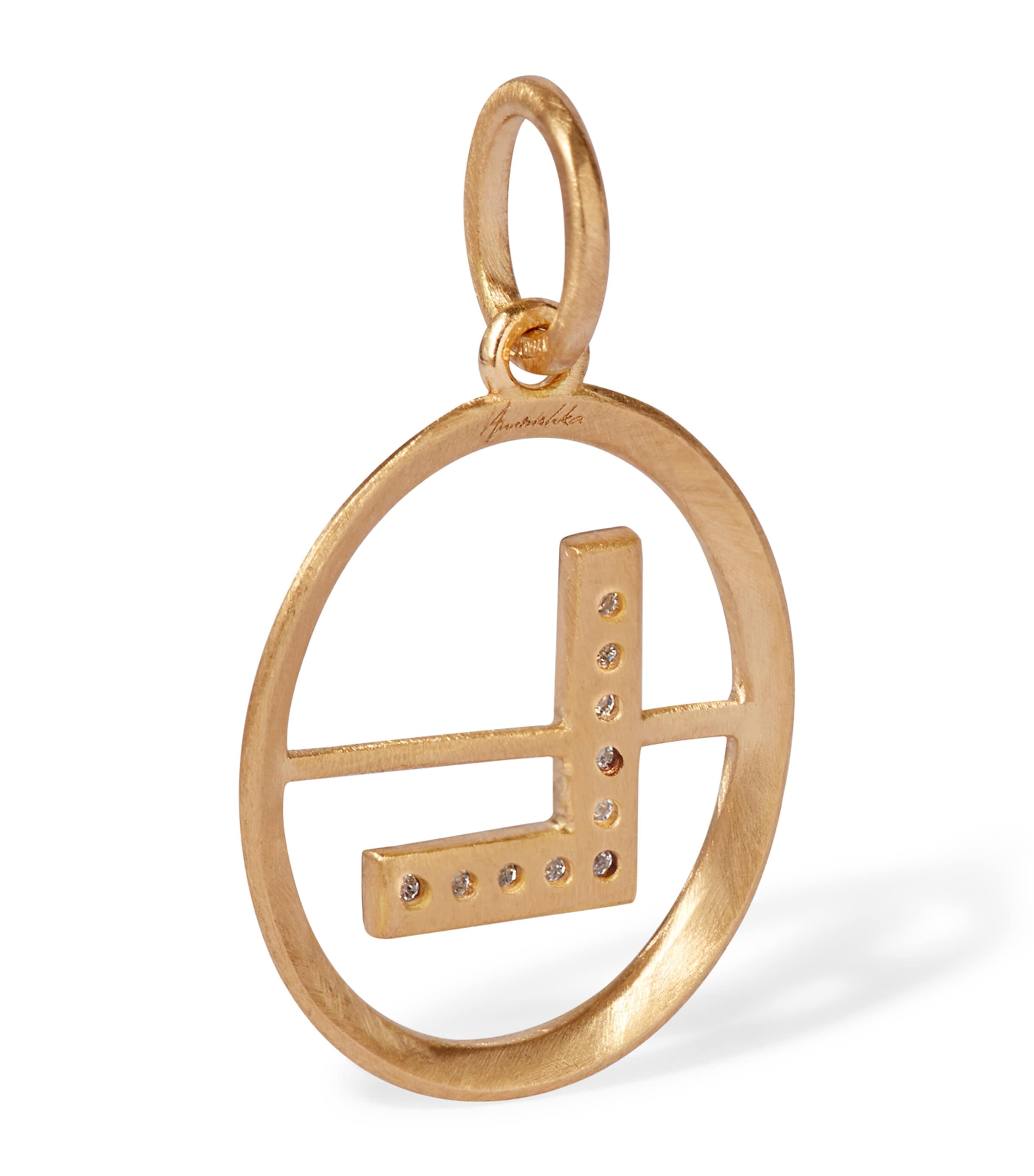 Annoushka Yellow Gold and Diamond L Pendant Yellow Gold Image 2