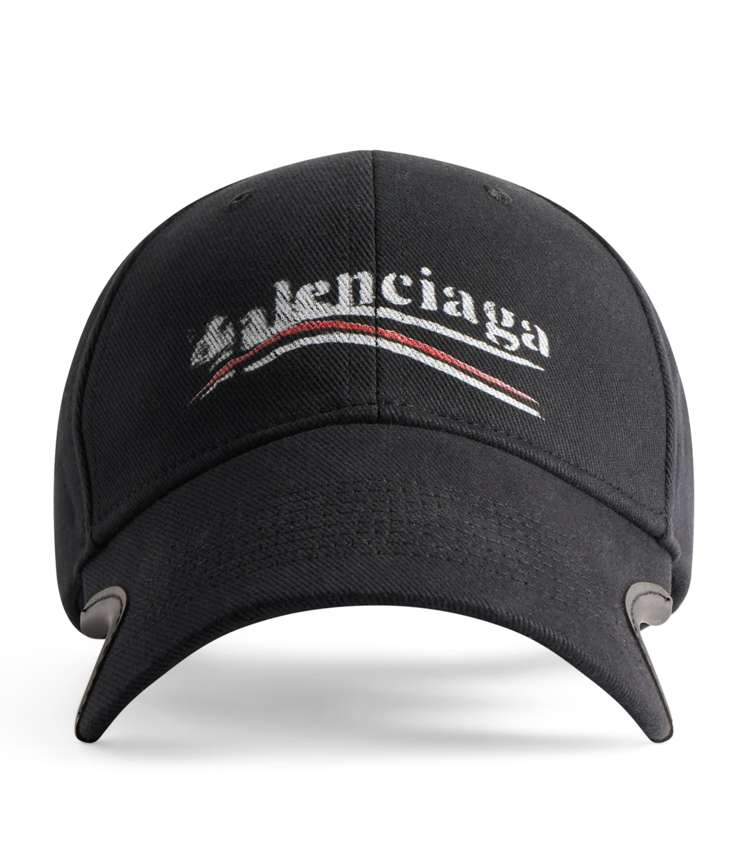 Balenciaga Black Political Campaign Baseball Cap | Harrods UK