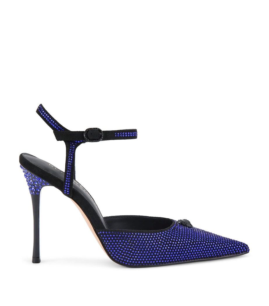 Embellished Ankle Strap Heels 105 BLUE/DARK Image 1