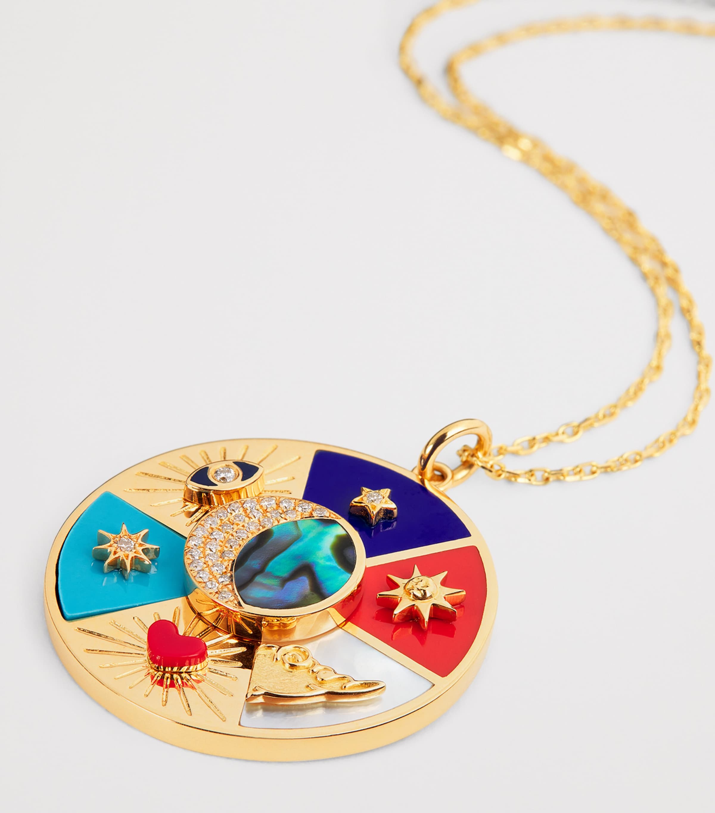 Yellow Gold and Diamond Oracle Eternal Charm Necklace YELLOW GOLD Image 4