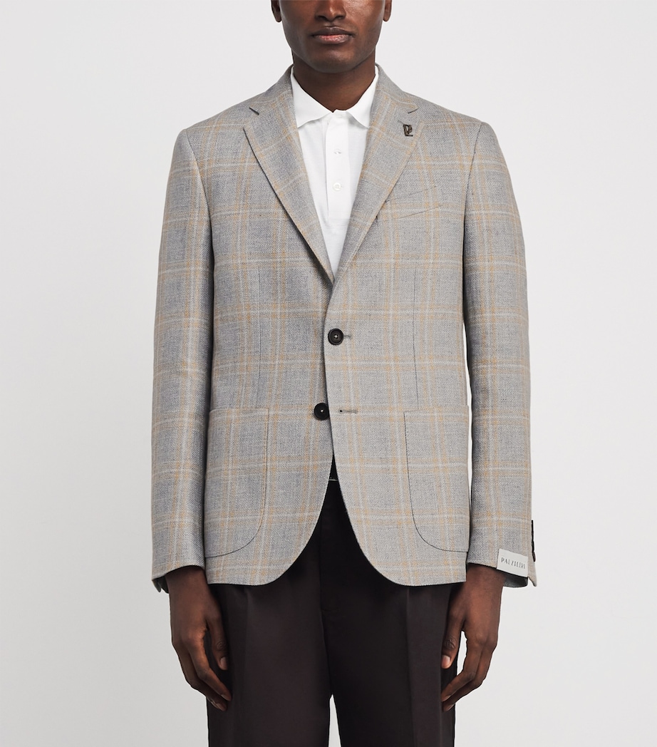 Wool-Linen Check Blazer 21 LIGHT GREY Image 3