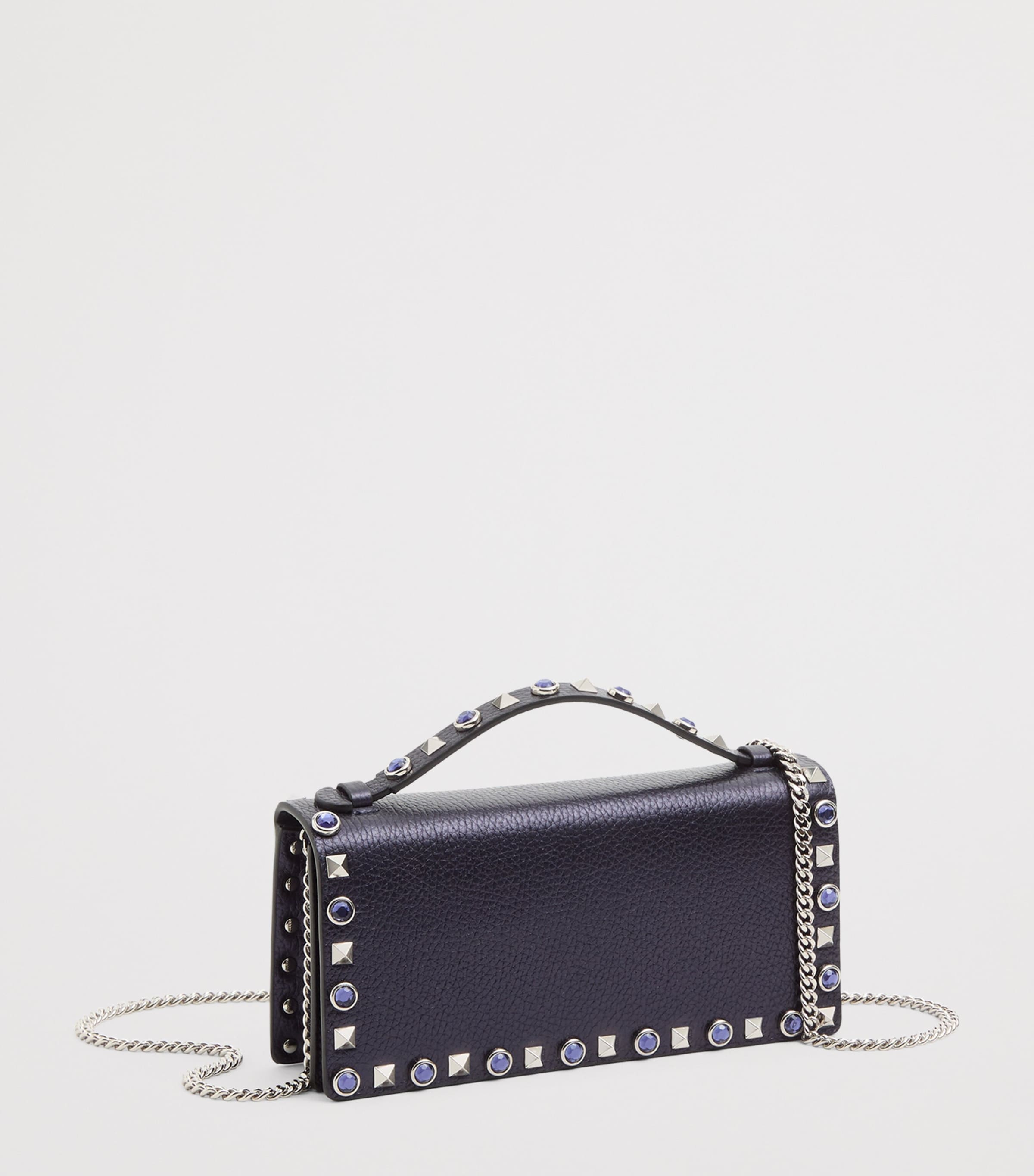 Valentino Garavani Leather Rockstud Chain Wallet Image 2