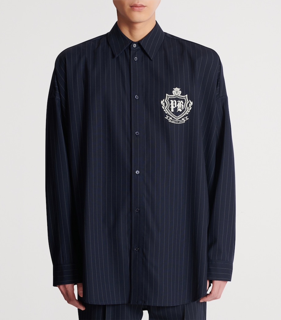 Virgin Wool College Emblem Shirt SAJ BLEU/BLANC Image 7