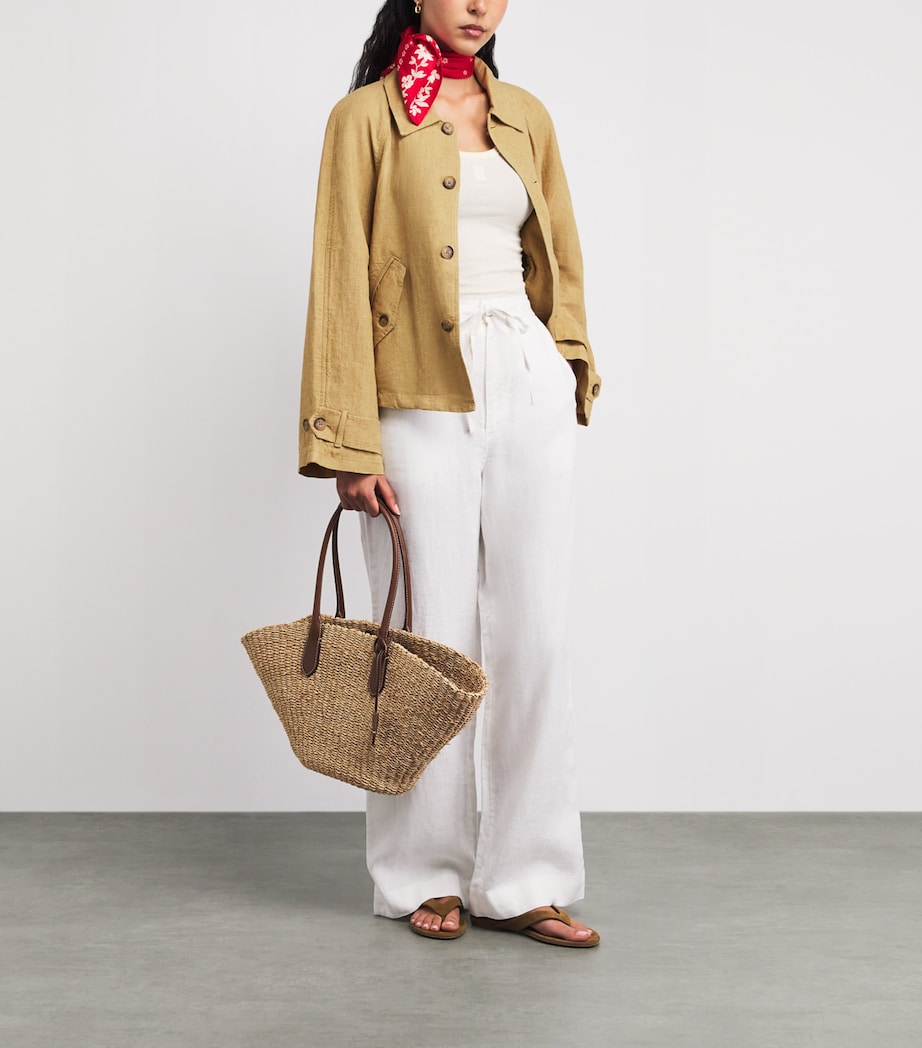 Polo Ralph Lauren Womens Linen Shacket Classic Camel Image 2