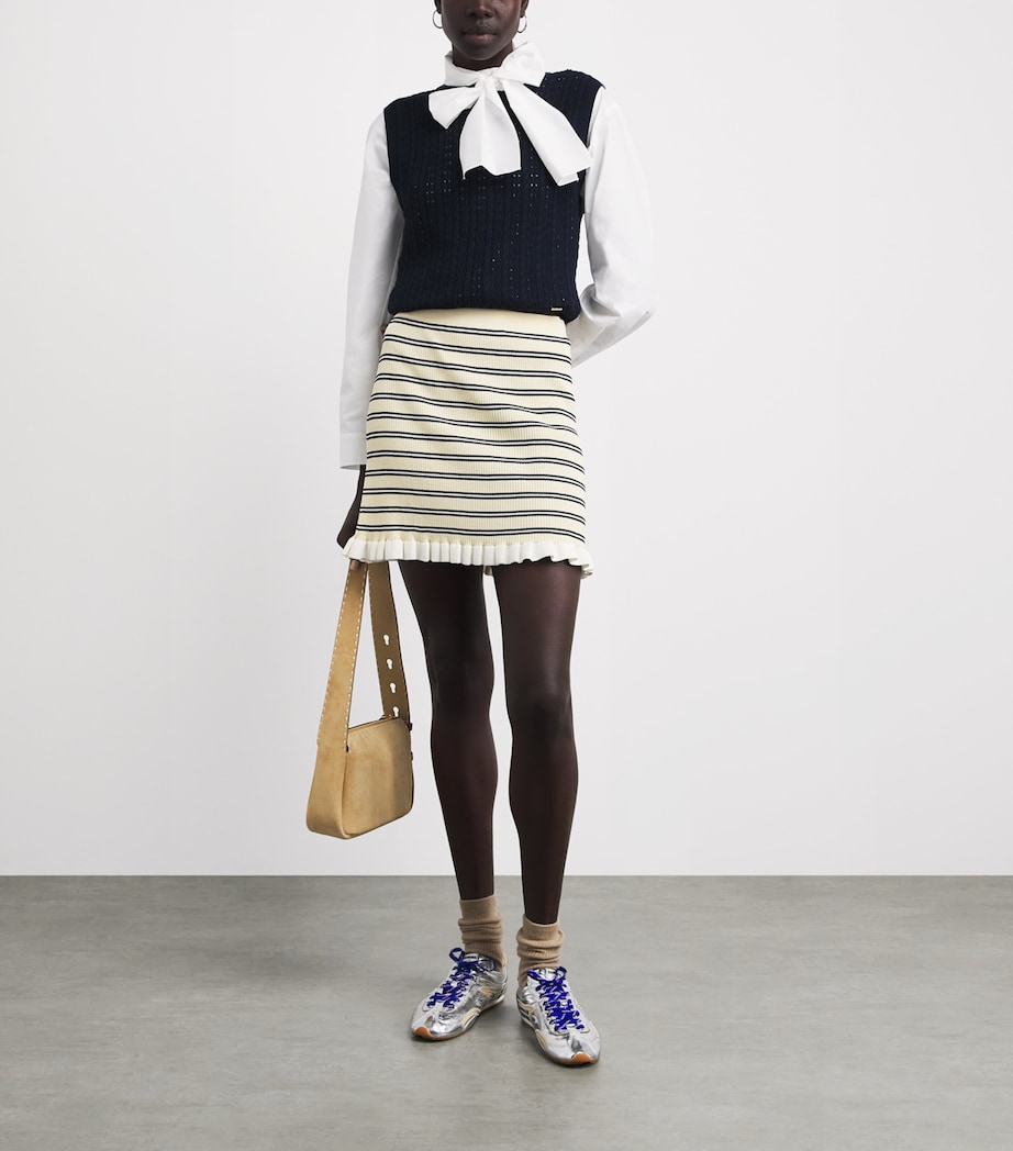 Claudie Pierlot Womens Stripe Mini Skirt Multicolored Image 2