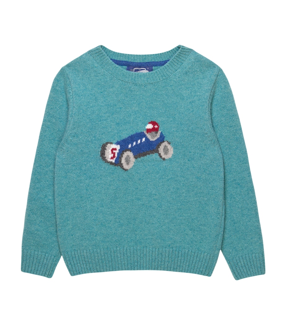 Wool-Blend Henry Car Sweater (2-5 Years) RED Image 1