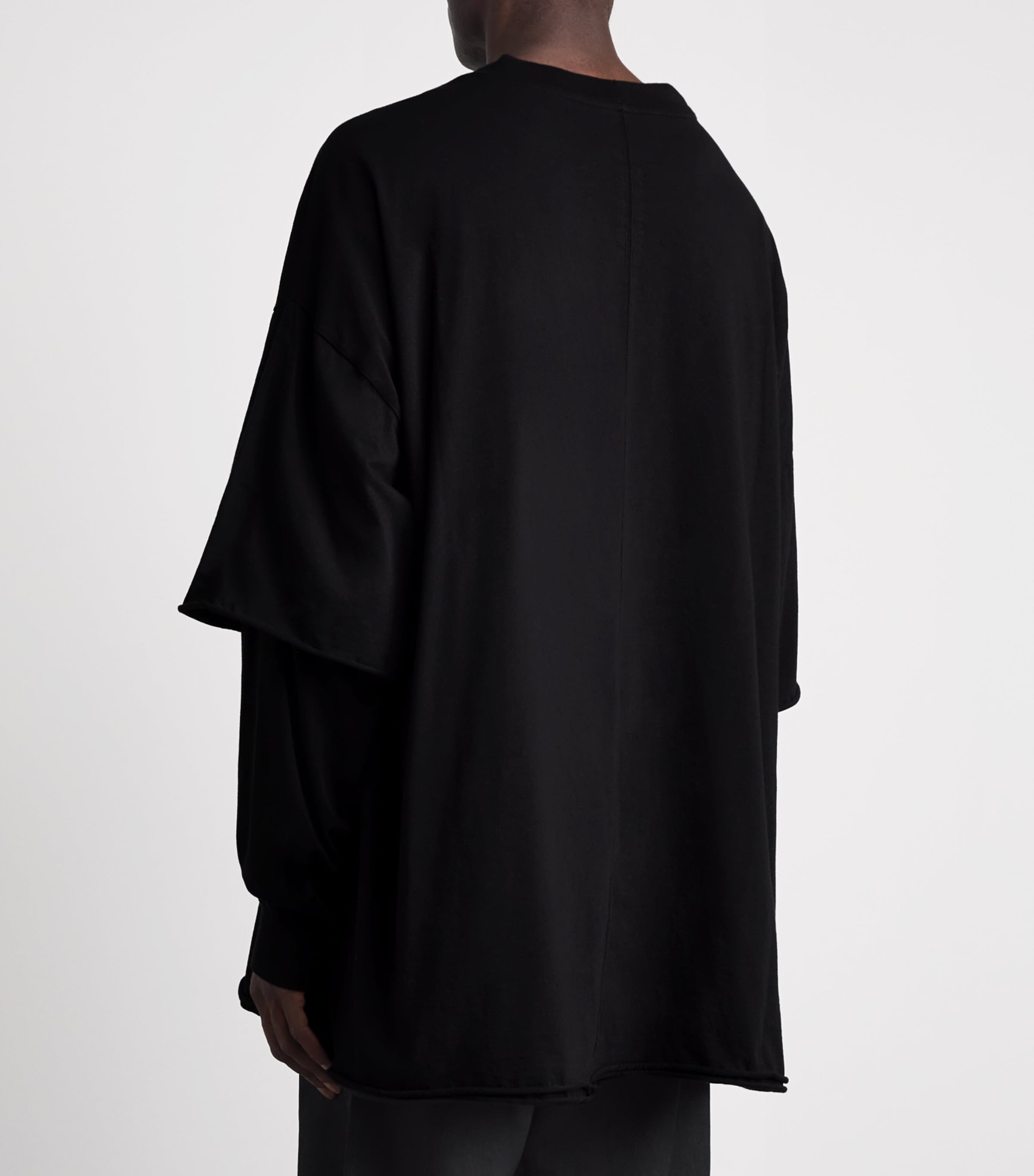 Rick Owens Mens Oversized Tommy Hustler Hoodie Black Image 5
