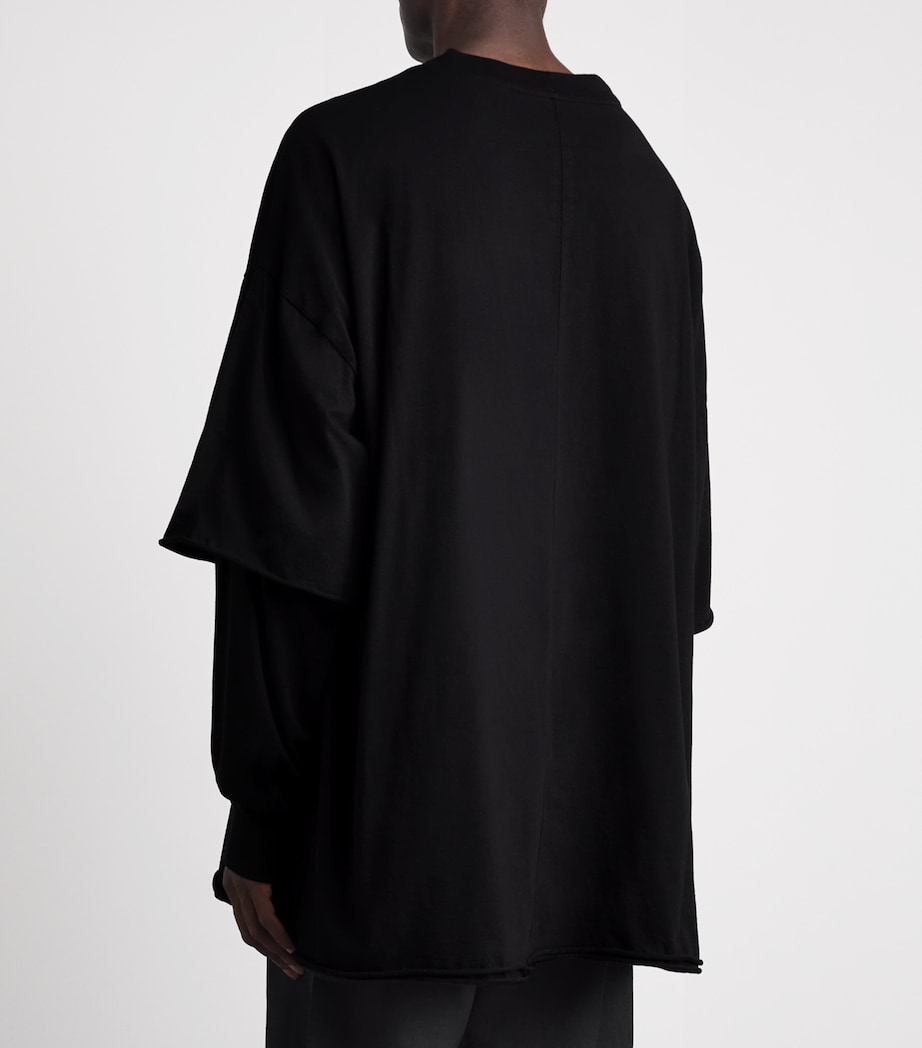 Rick Owens Mens Oversized Tommy Hustler Hoodie Black Image 5