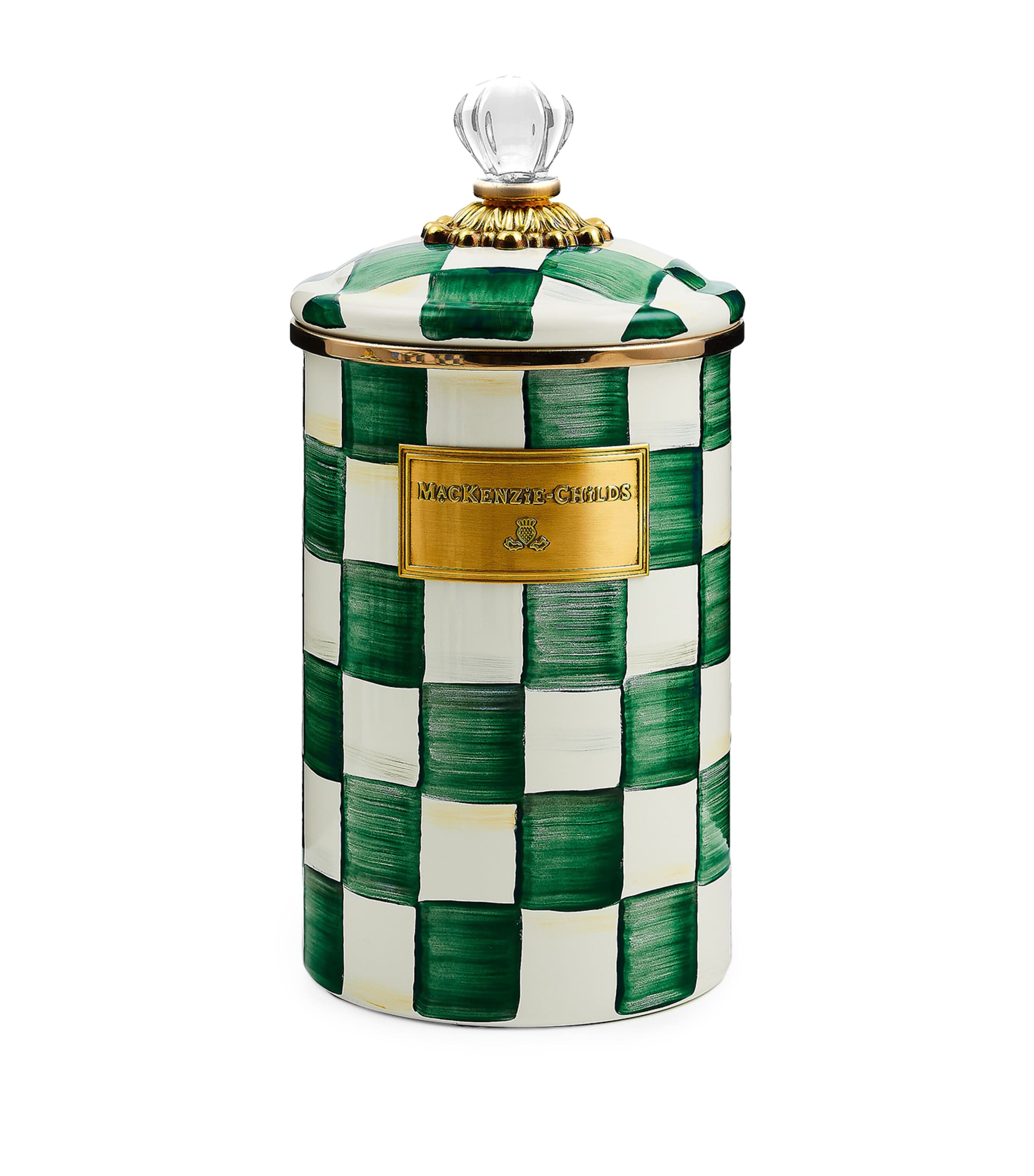Mackenzie-childs Emerald Check Large Cannister
