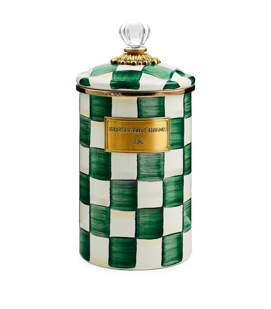 Emerald Check Large Cannister (25cm) GREEN Image 1