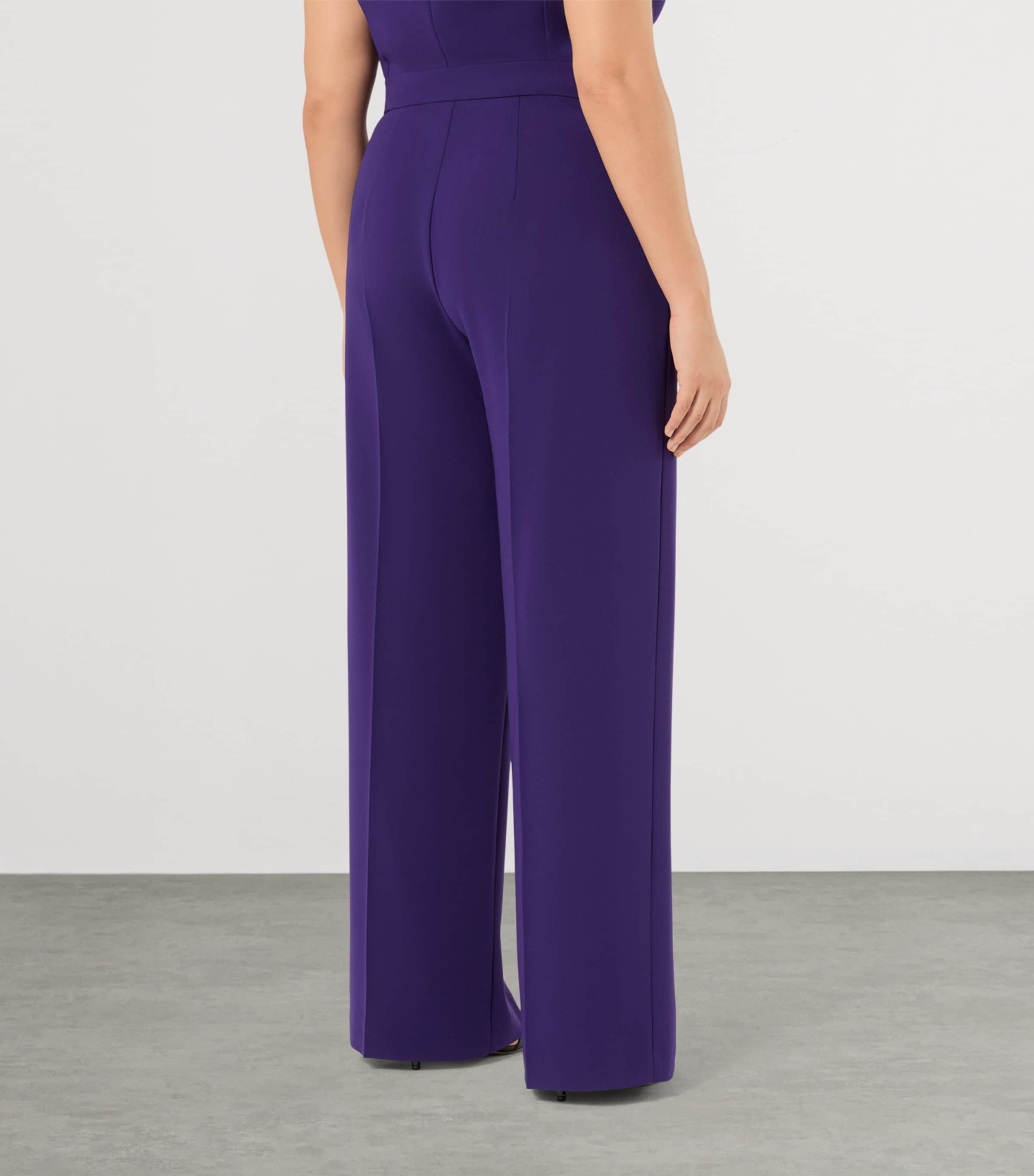 Marina Rinaldi Womens Wide-Leg Afosi Trousers Purple Image 4