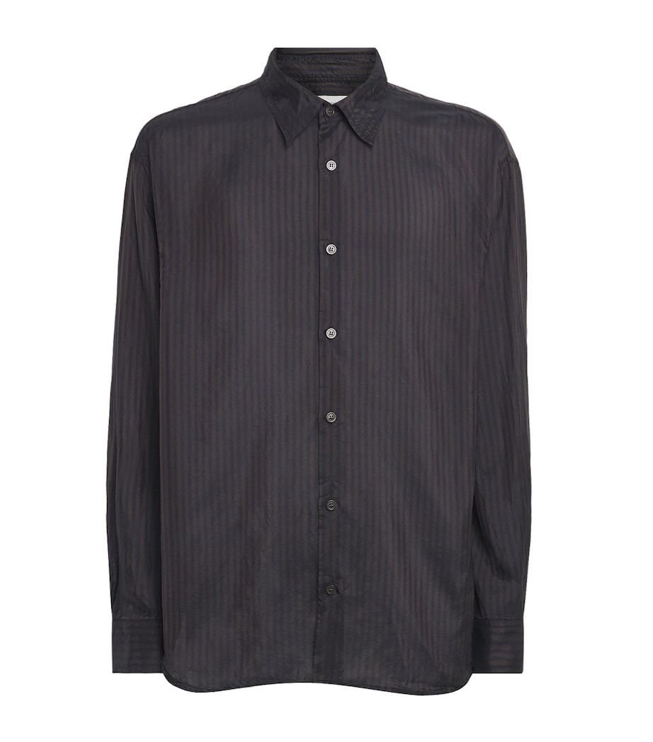 DRIES VAN NOTEN Mens Cotton Stripe Croom Shirt Dark Image 1
