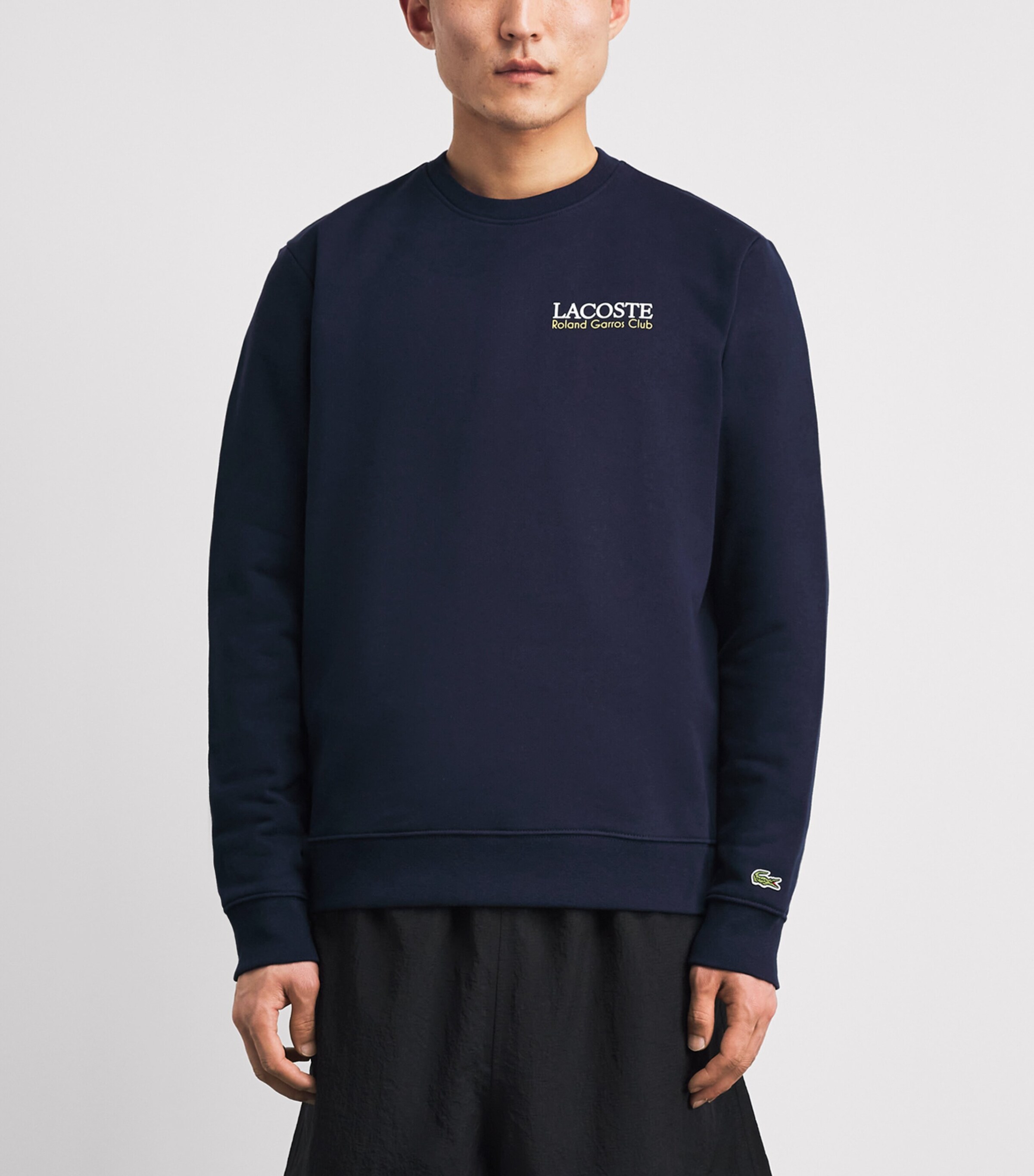 Lacoste Mens x Roland-Garros Cotton Logo Sweatshirt Navy Blue Image 4