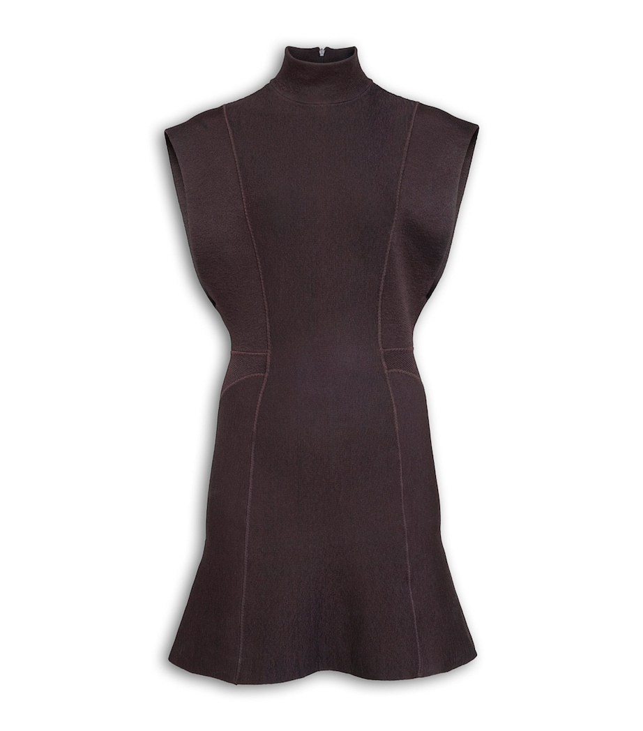 Alaïa Womens Structured Mini Dress Aubergine Image 1