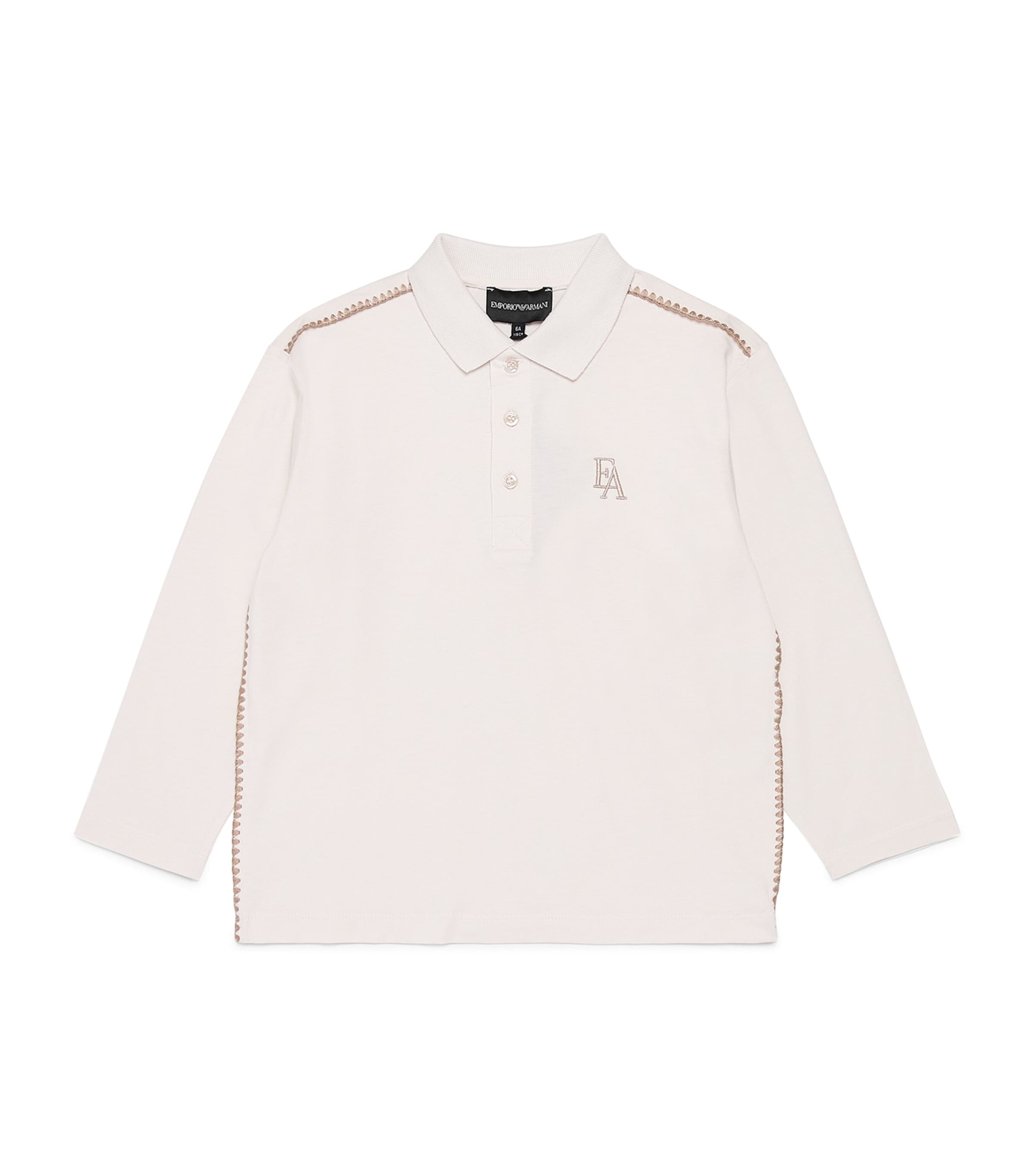 Emporio Armani Kids Cotton Logo Polo Shirt (4-16 Years) White Sand Image 1