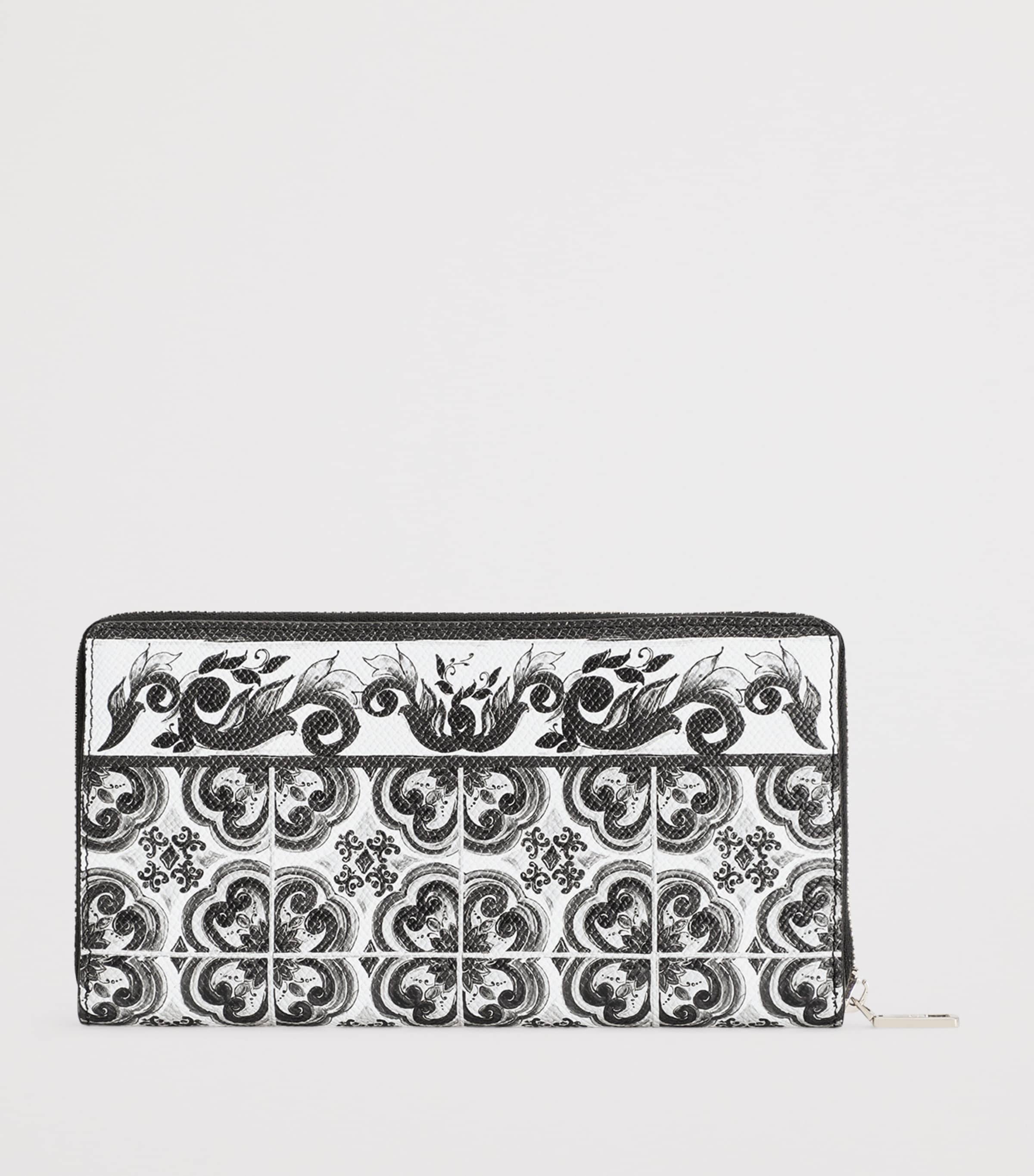 Grained Calfskin Majolica Zip-Around Wallet IU3TN - NERO Image 3