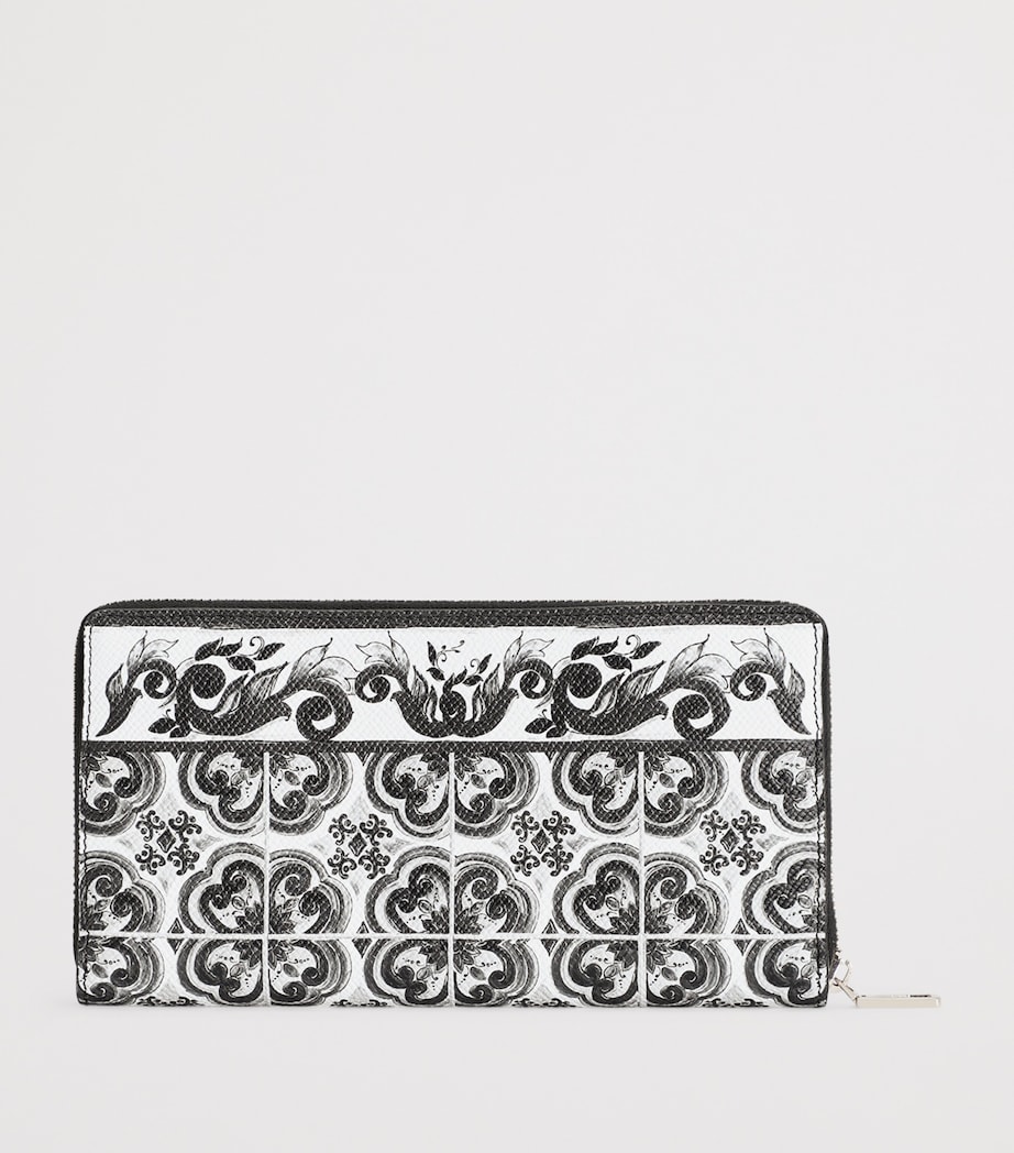 Grained Calfskin Majolica Zip-Around Wallet IU3TN - NERO Image 3